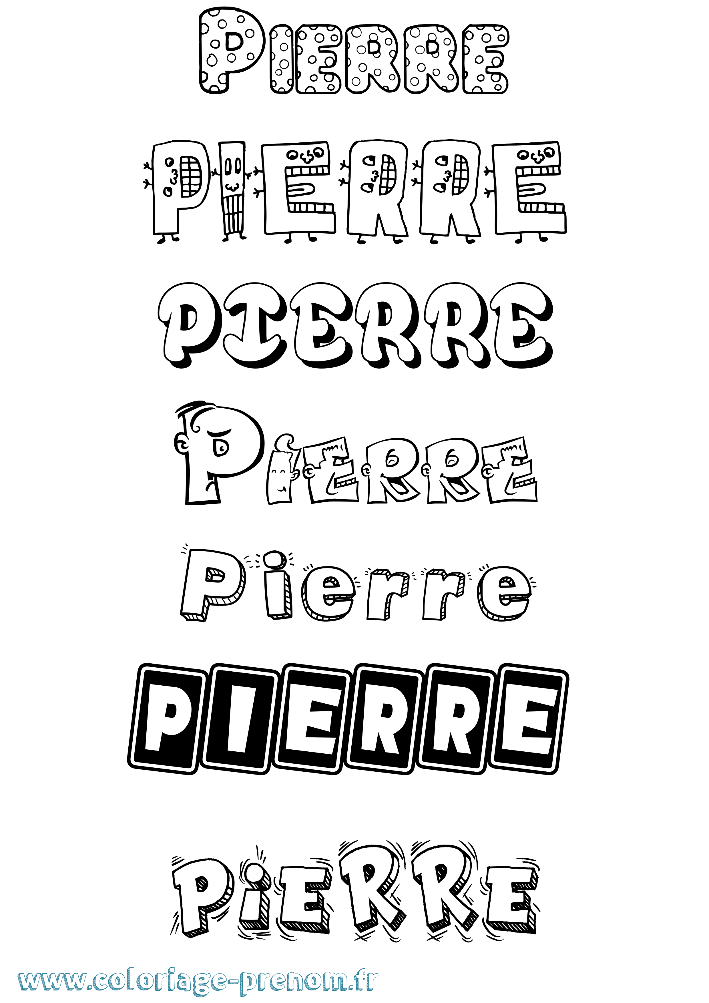 Coloriage prénom Pierre Fun