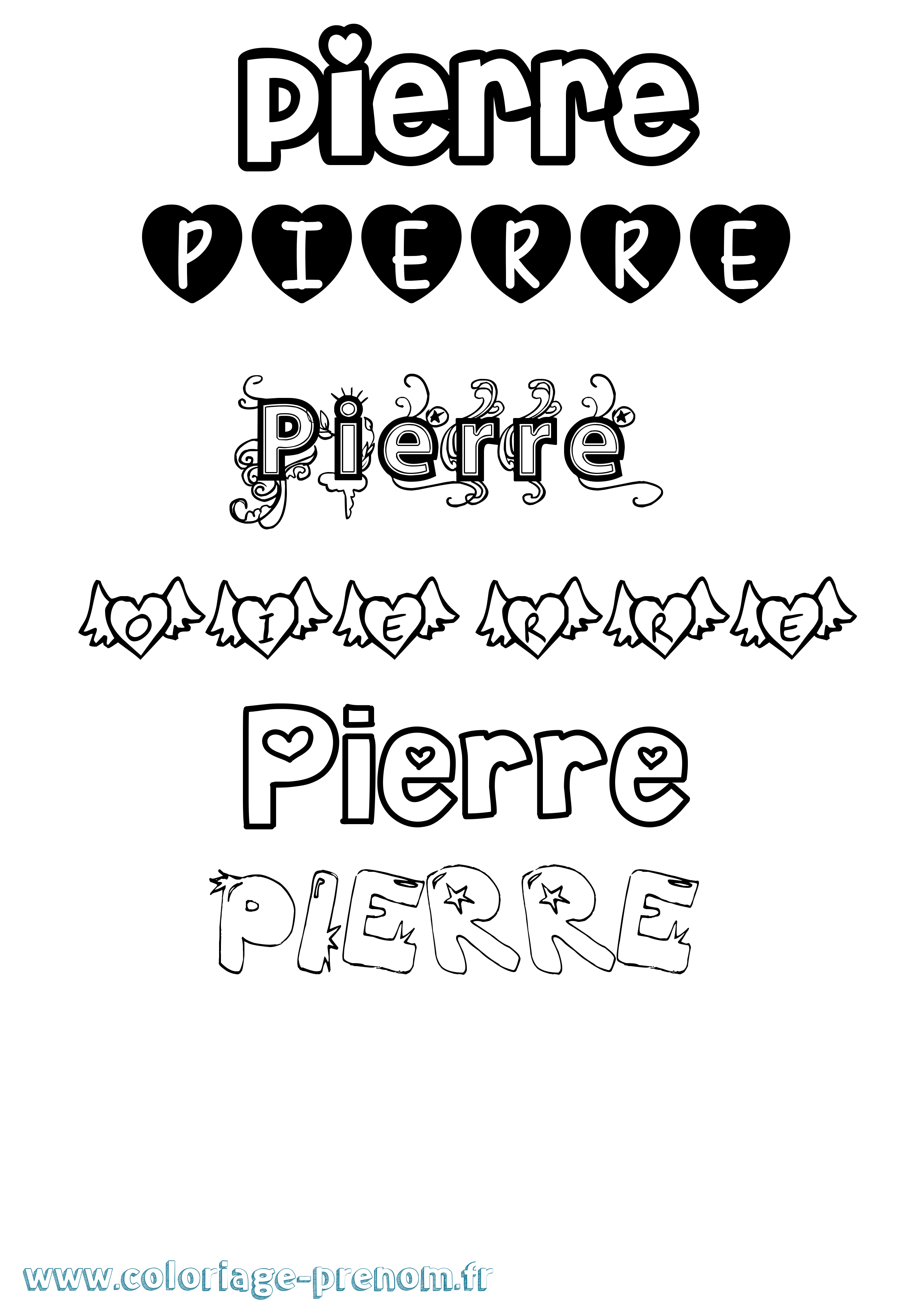 Coloriage prénom Pierre Girly
