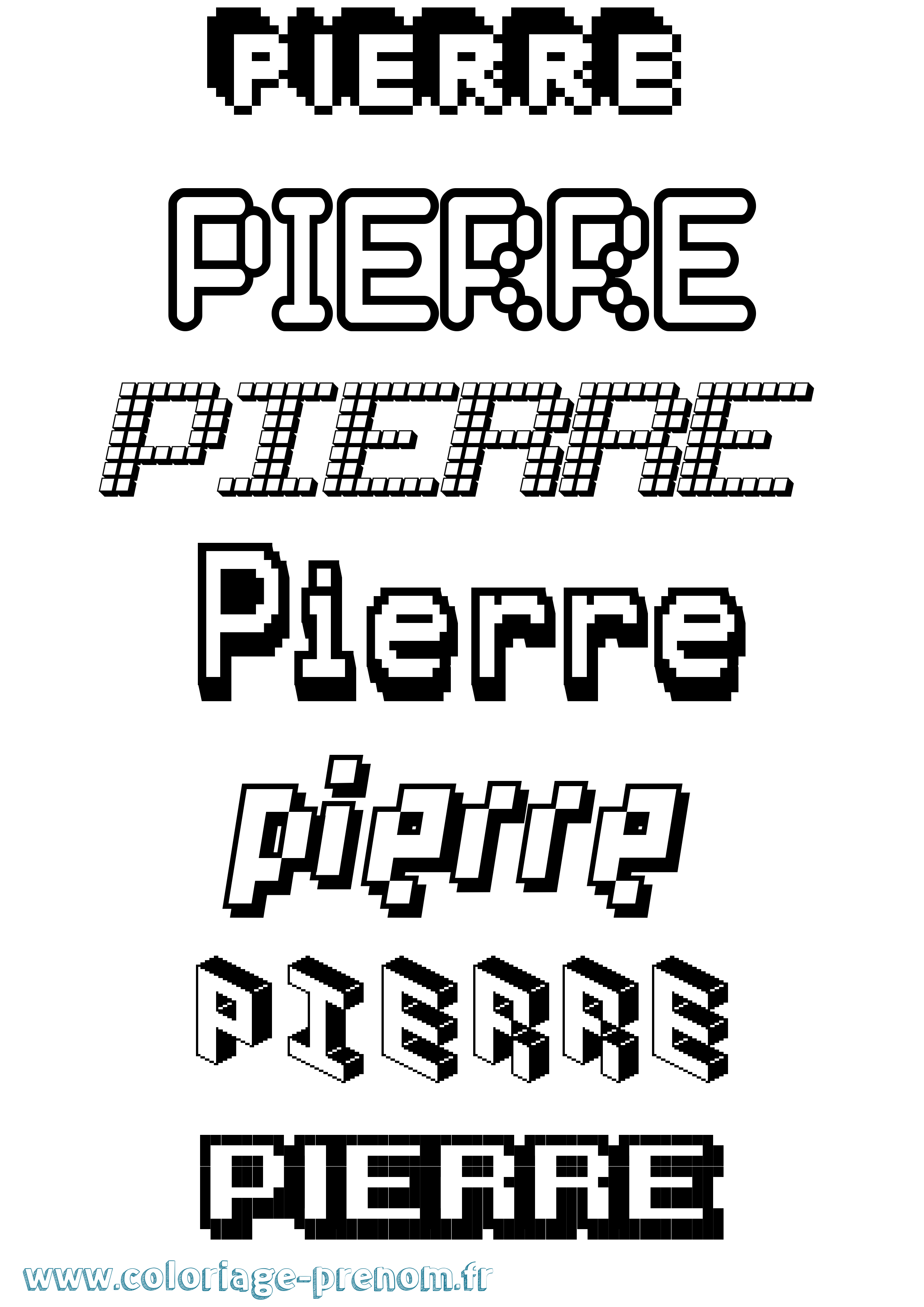 Coloriage prénom Pierre Pixel