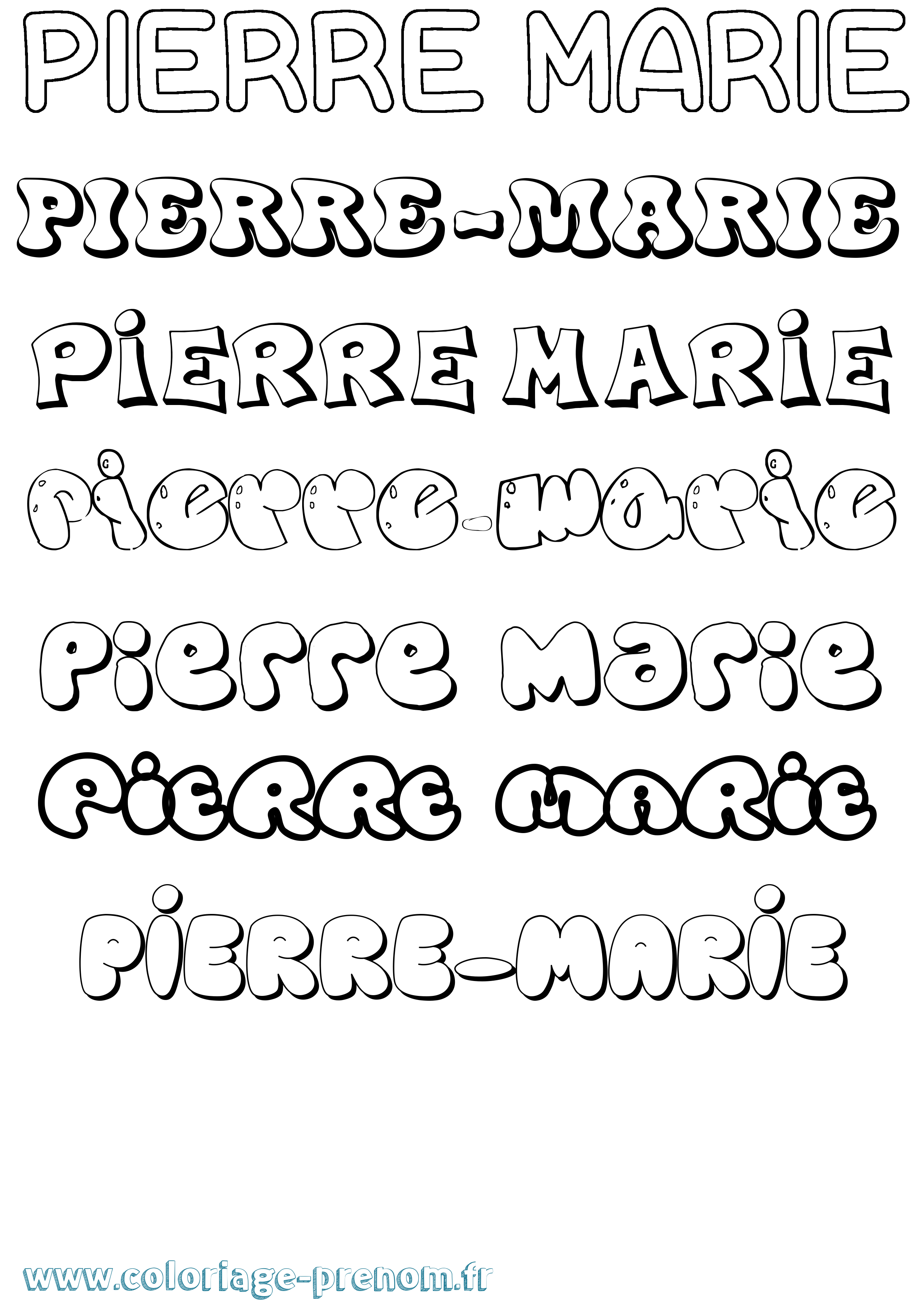 Coloriage prénom Pierre-Marie Bubble