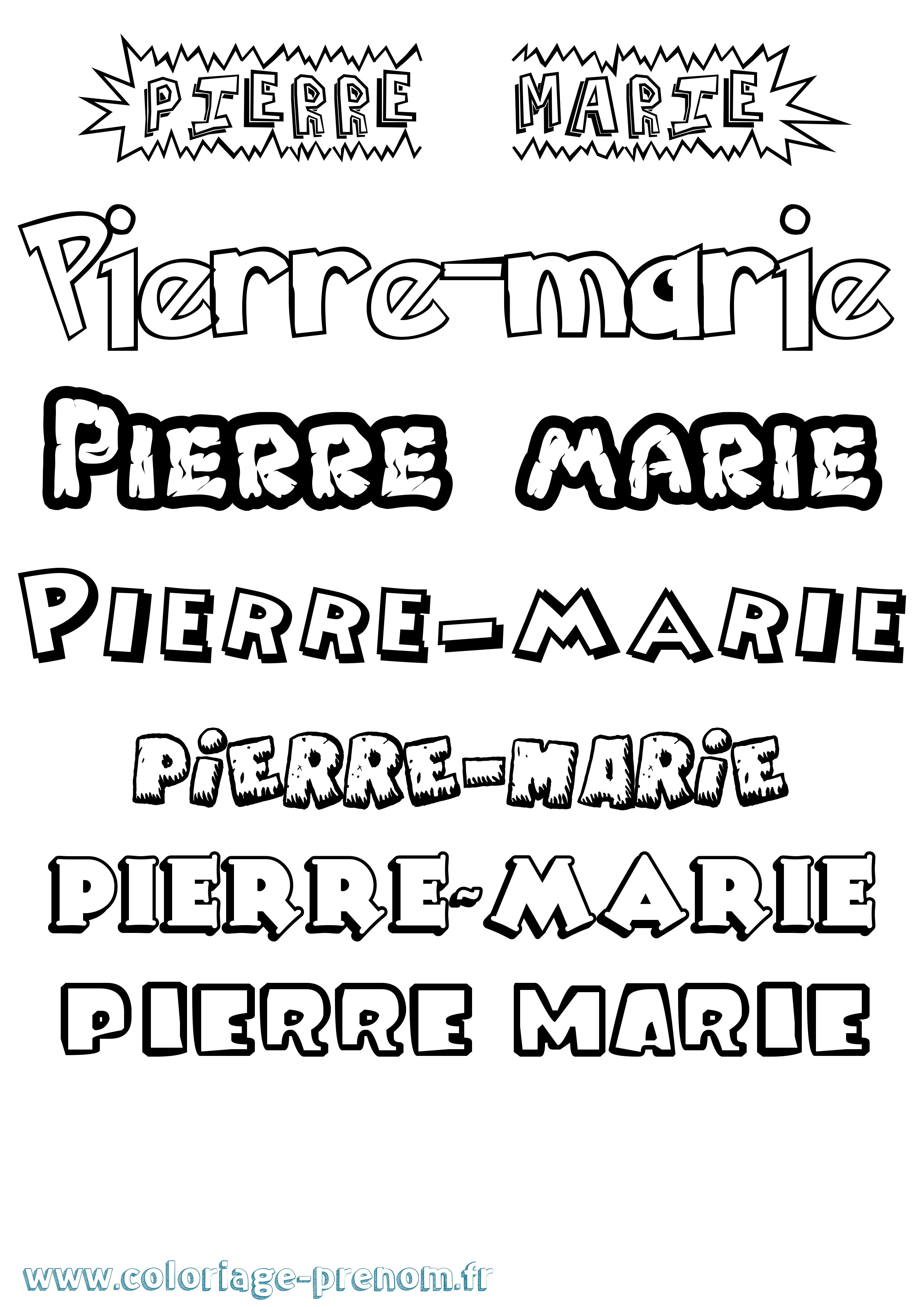 Coloriage prénom Pierre-Marie Dessin Animé
