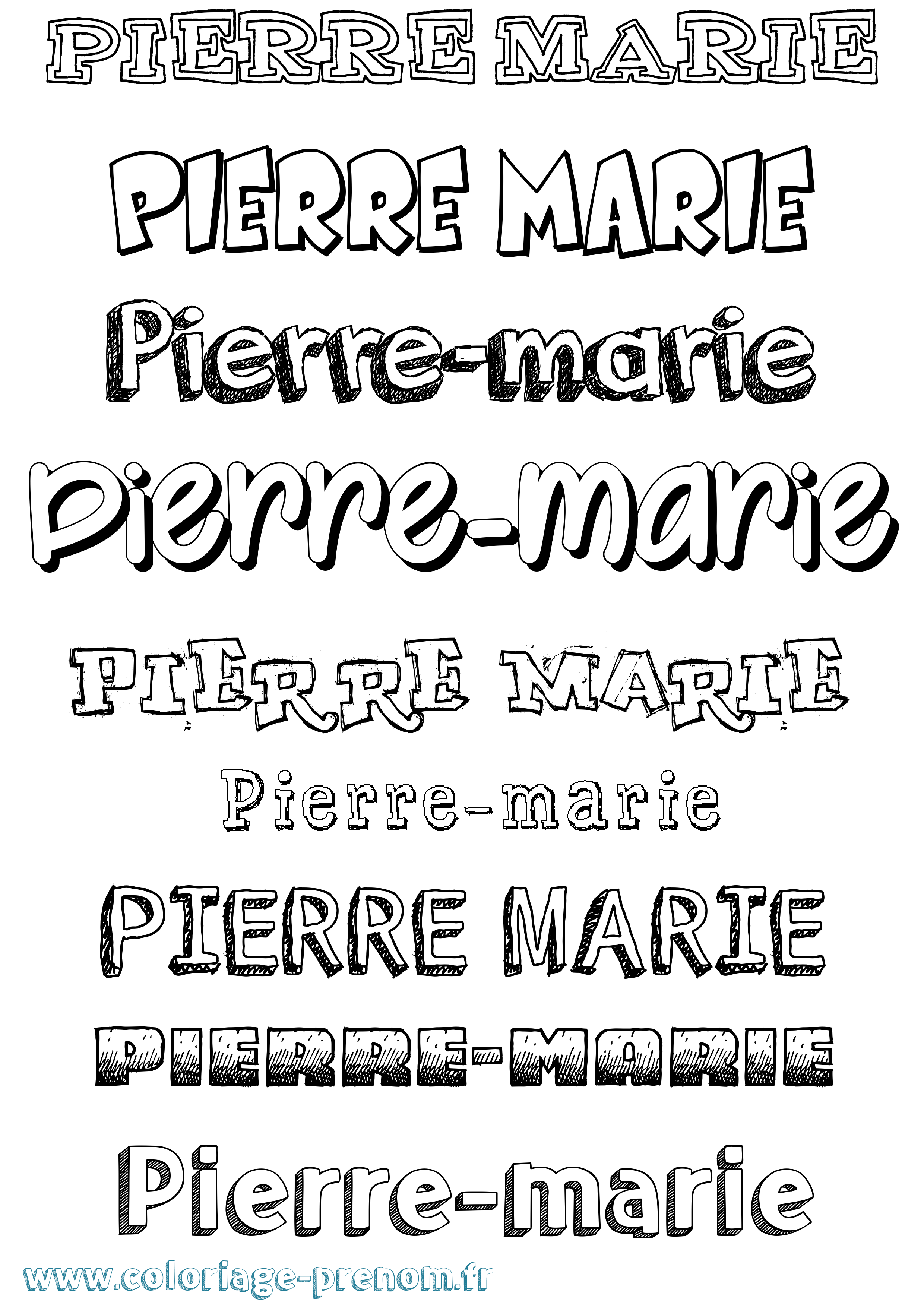 Coloriage prénom Pierre-Marie Dessiné
