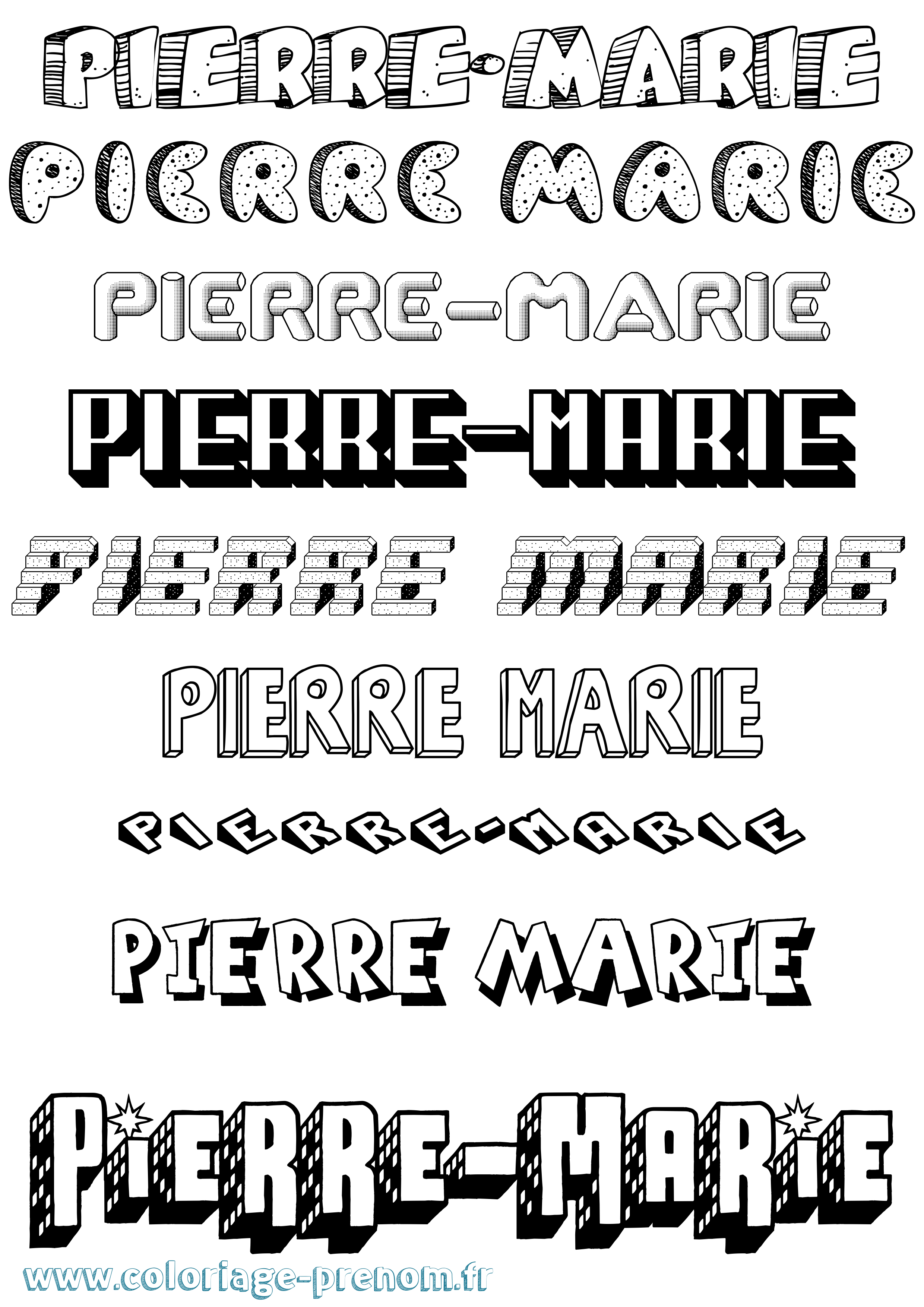 Coloriage prénom Pierre-Marie Effet 3D