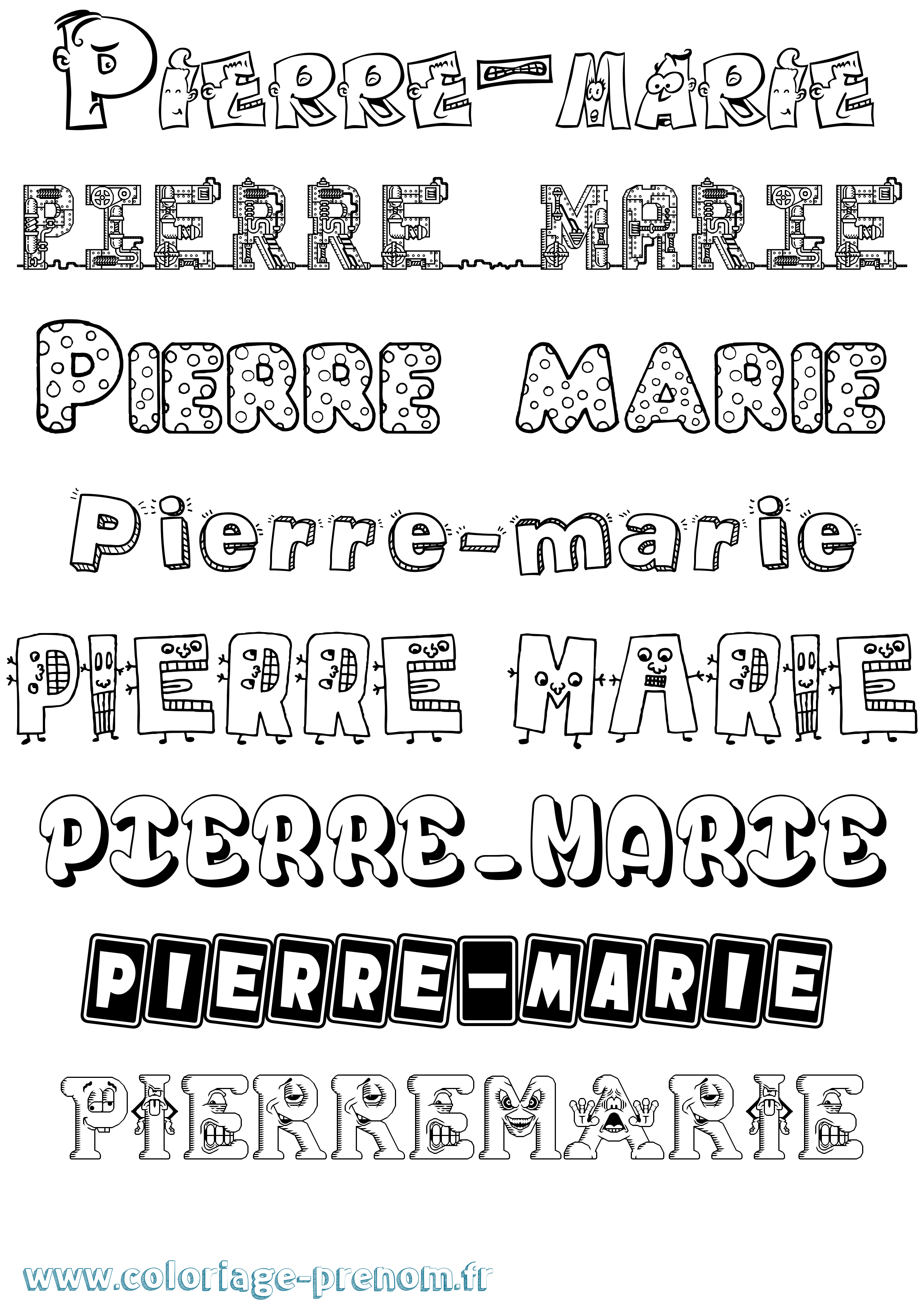 Coloriage prénom Pierre-Marie Fun