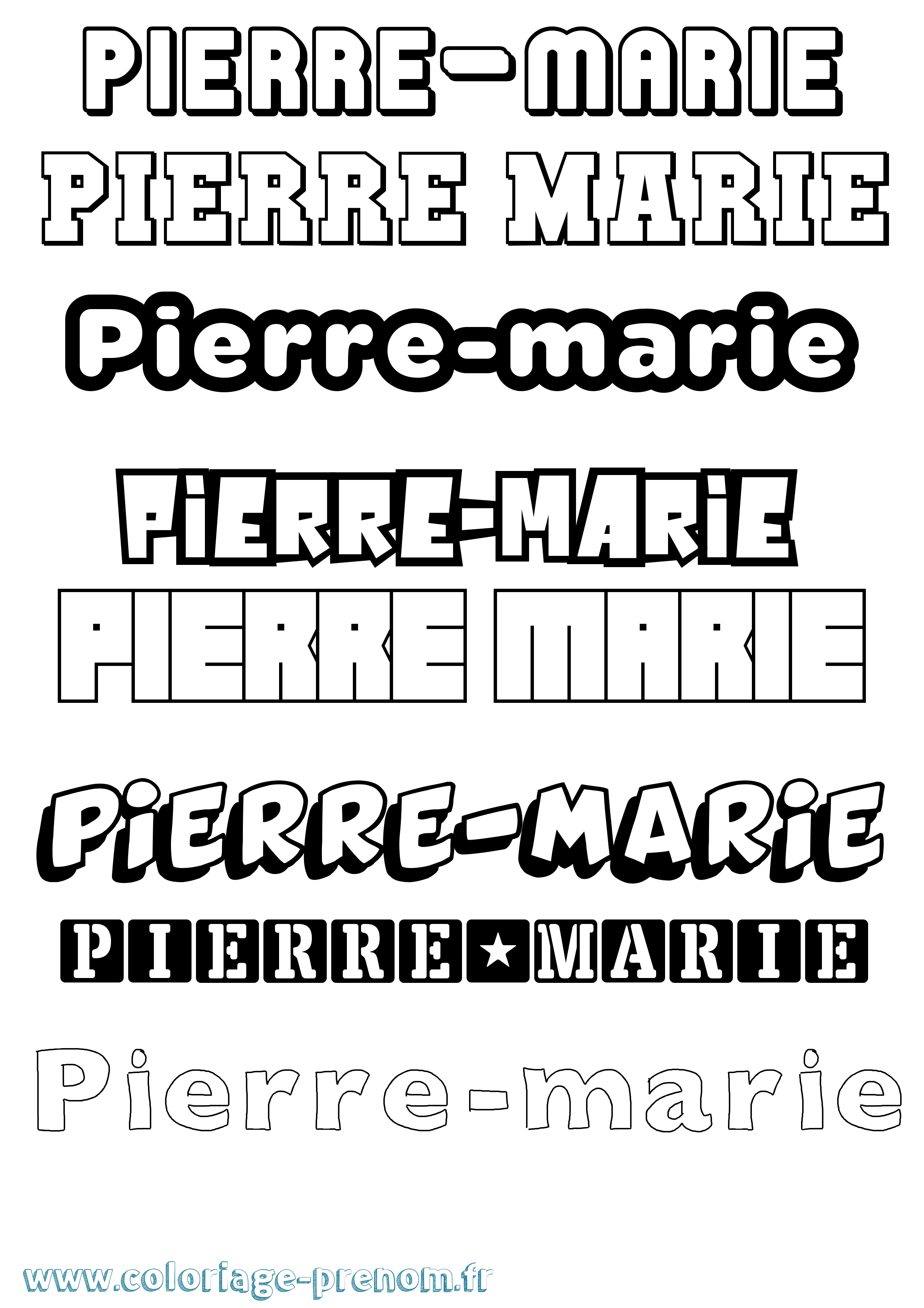 Coloriage prénom Pierre-Marie Simple