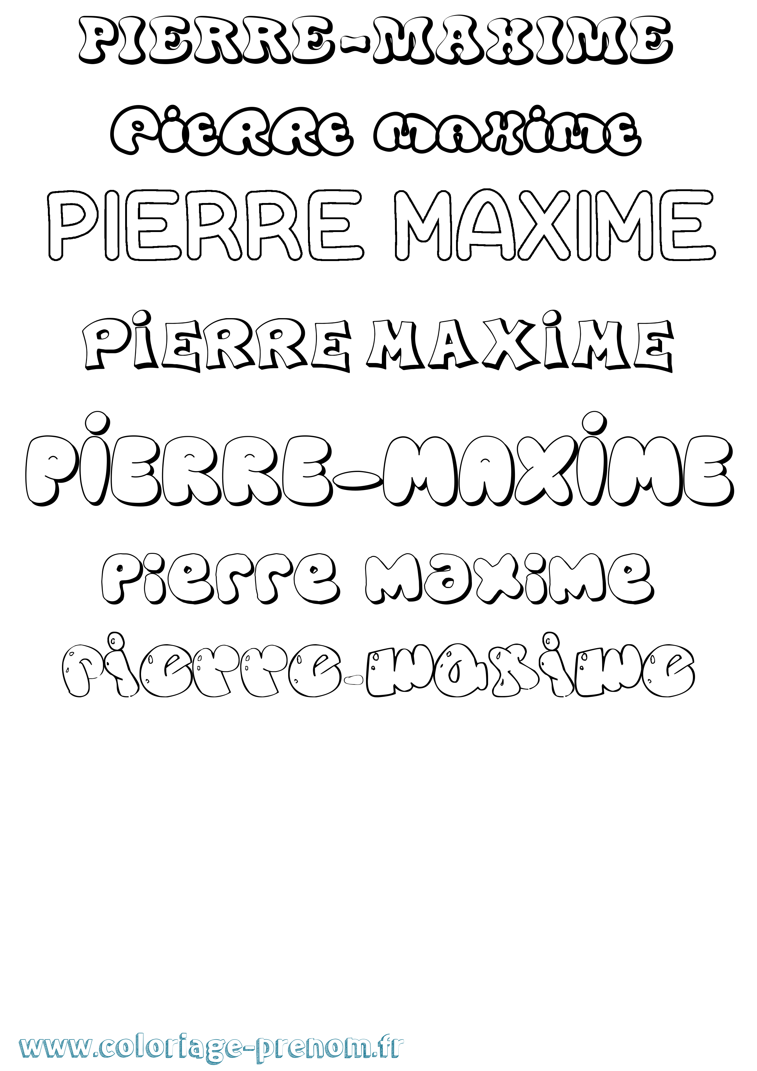 Coloriage prénom Pierre-Maxime Bubble