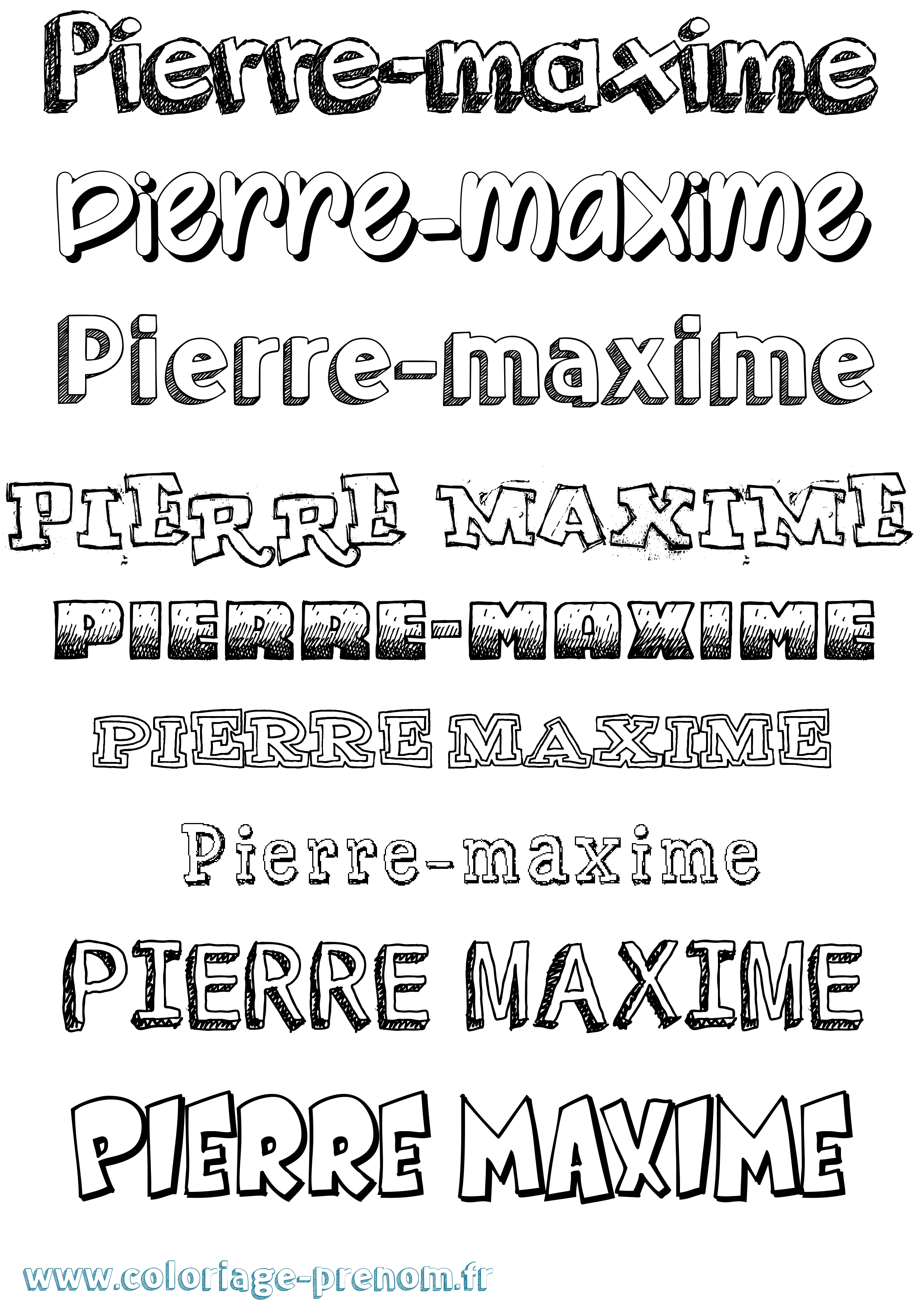 Coloriage prénom Pierre-Maxime Dessiné