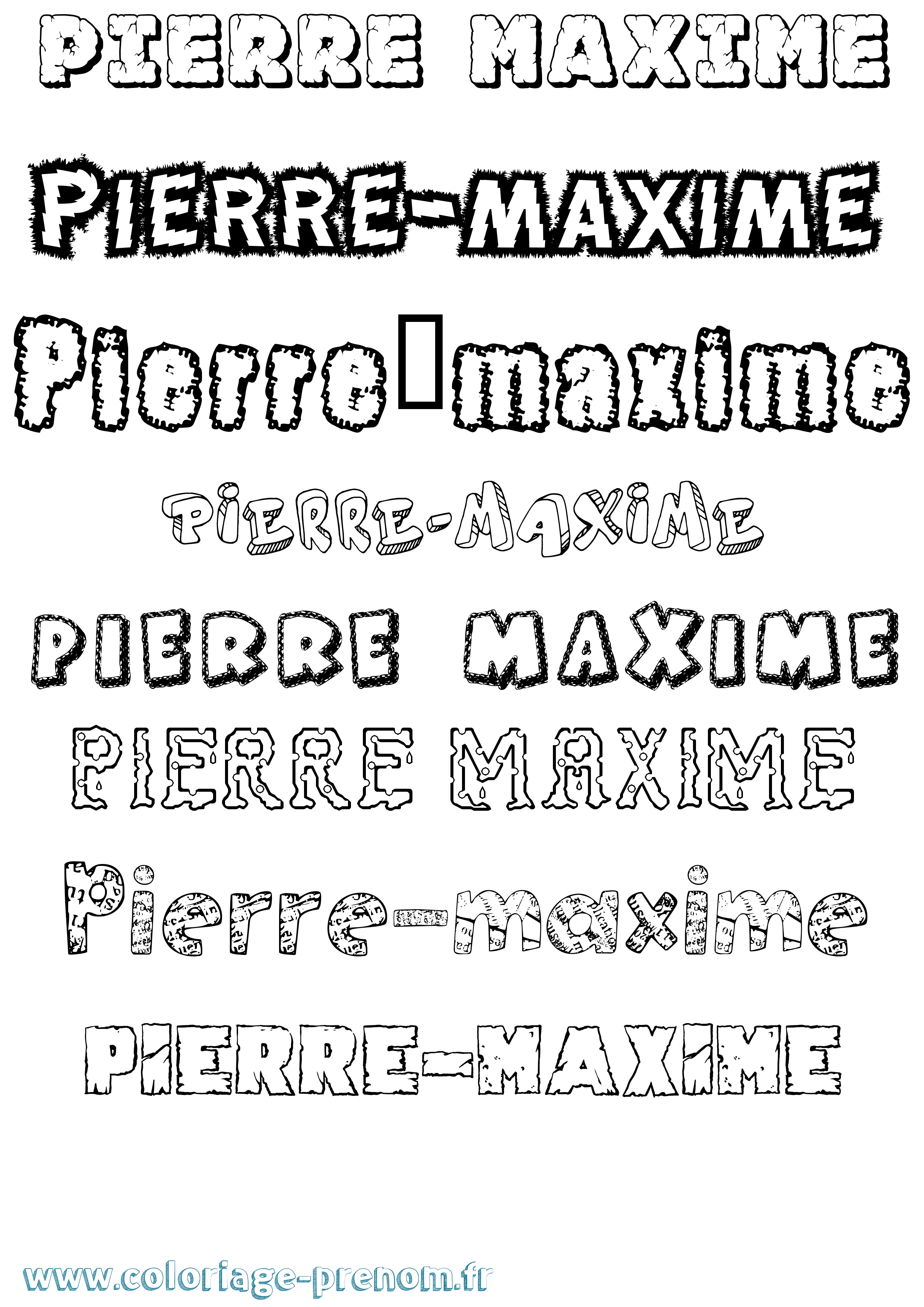 Coloriage prénom Pierre-Maxime Destructuré