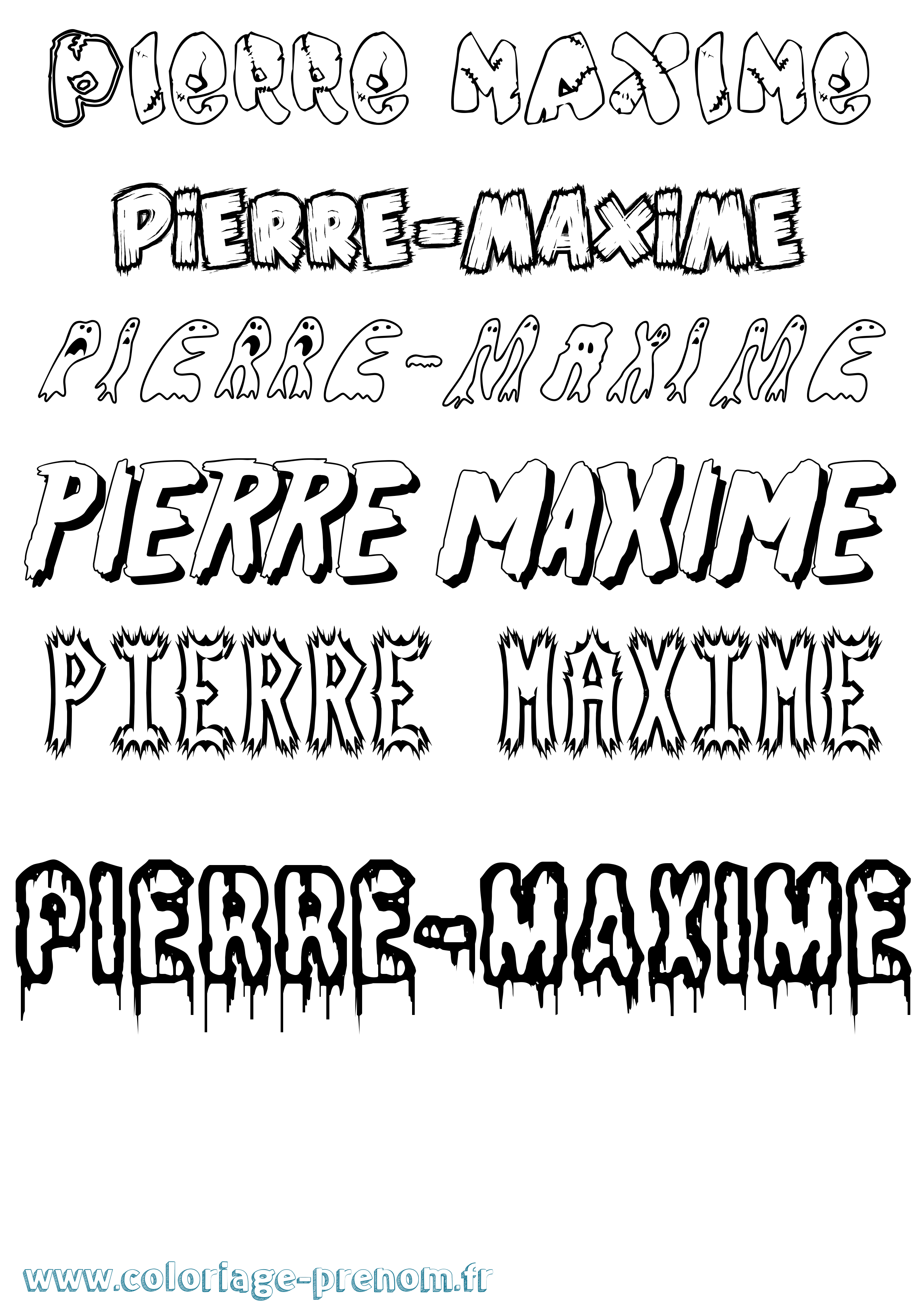 Coloriage prénom Pierre-Maxime Frisson