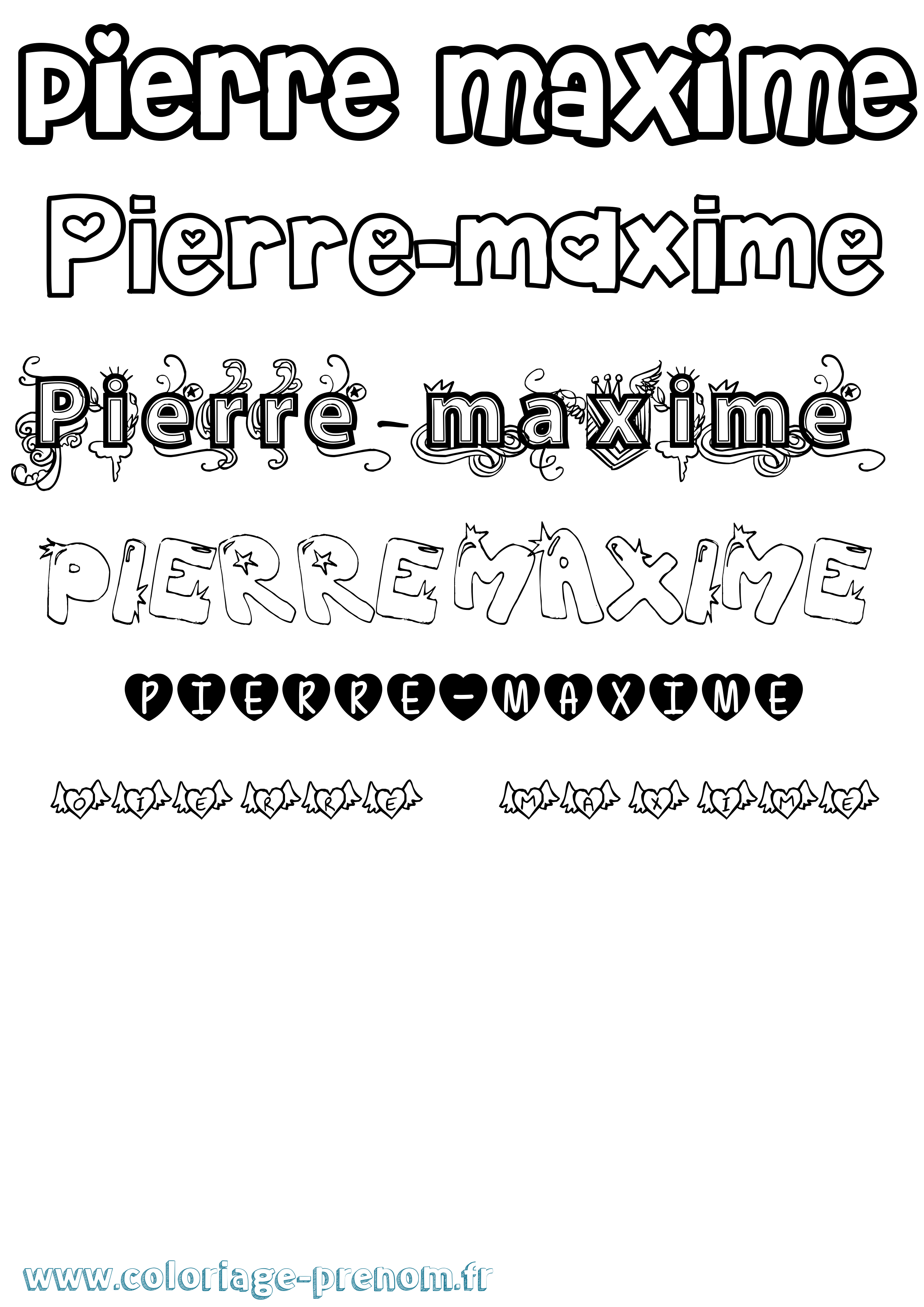 Coloriage prénom Pierre-Maxime Girly