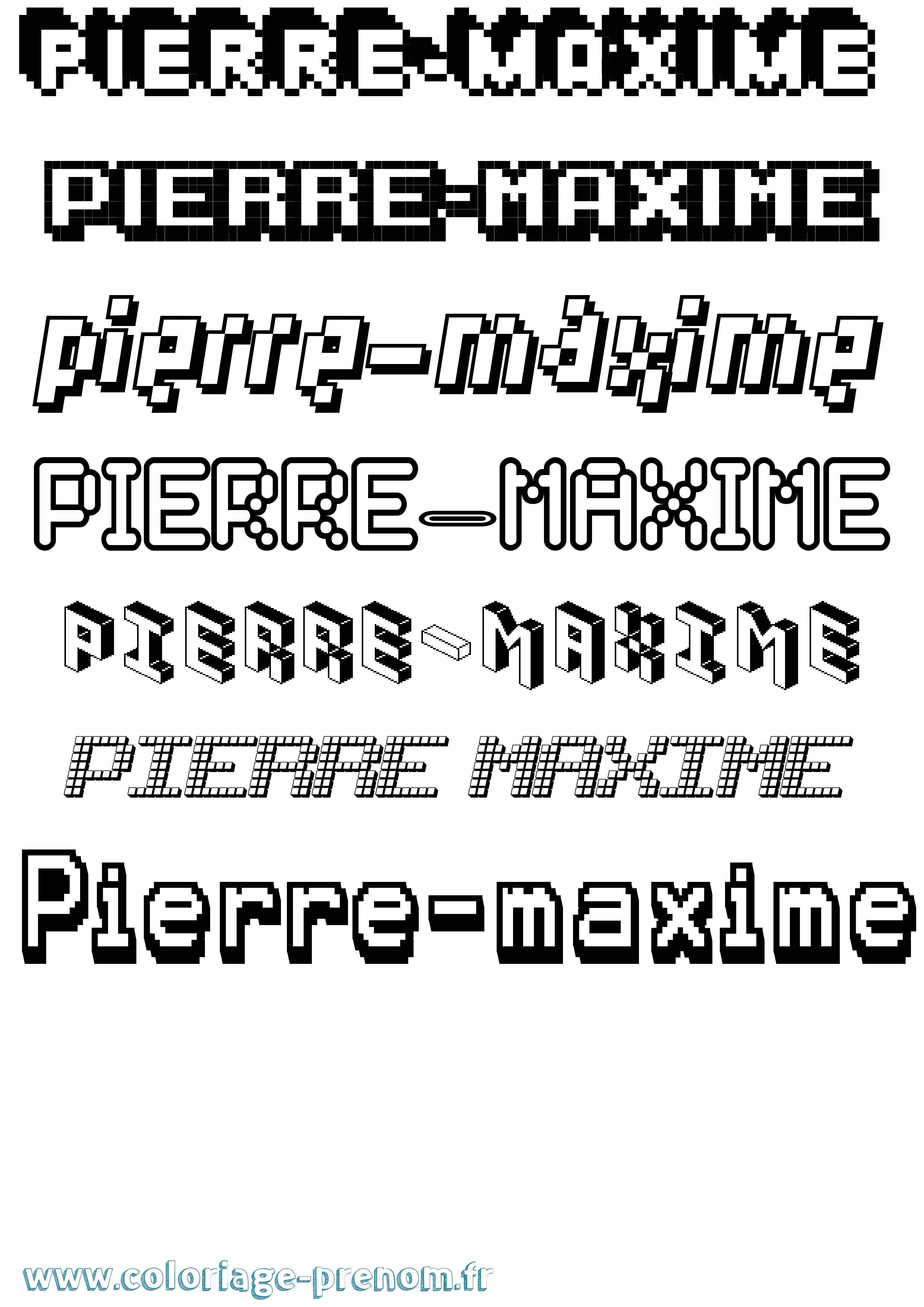 Coloriage prénom Pierre-Maxime Pixel