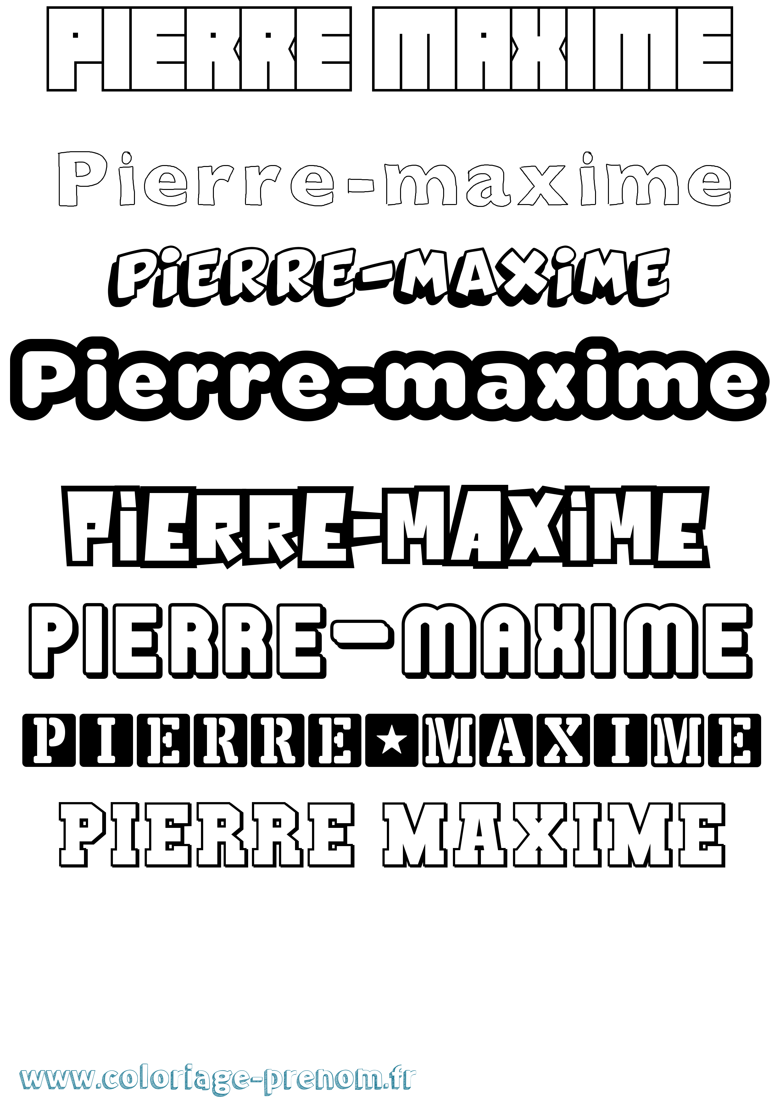 Coloriage prénom Pierre-Maxime Simple