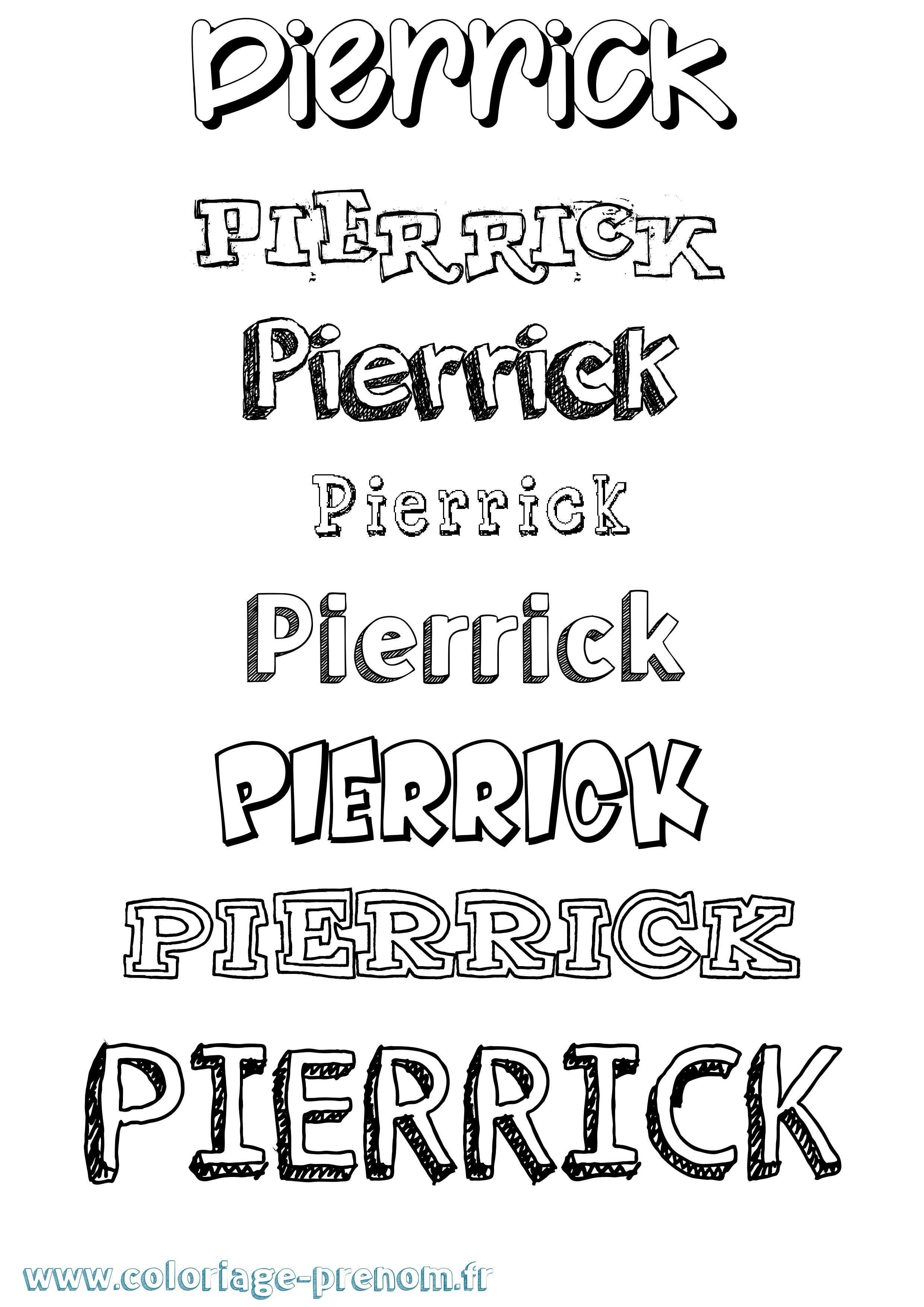 Coloriage prénom Pierrick Dessiné