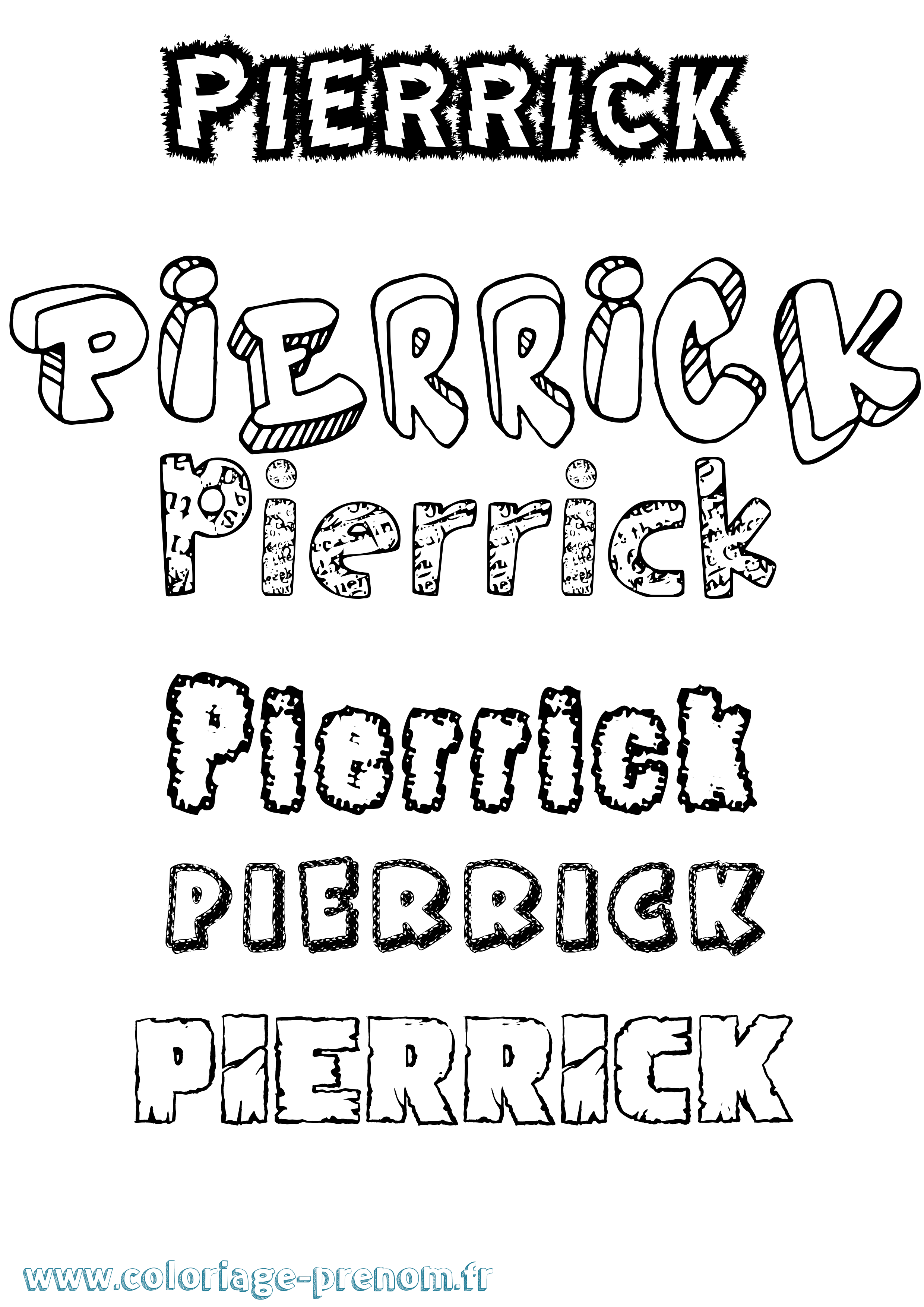 Coloriage prénom Pierrick Destructuré
