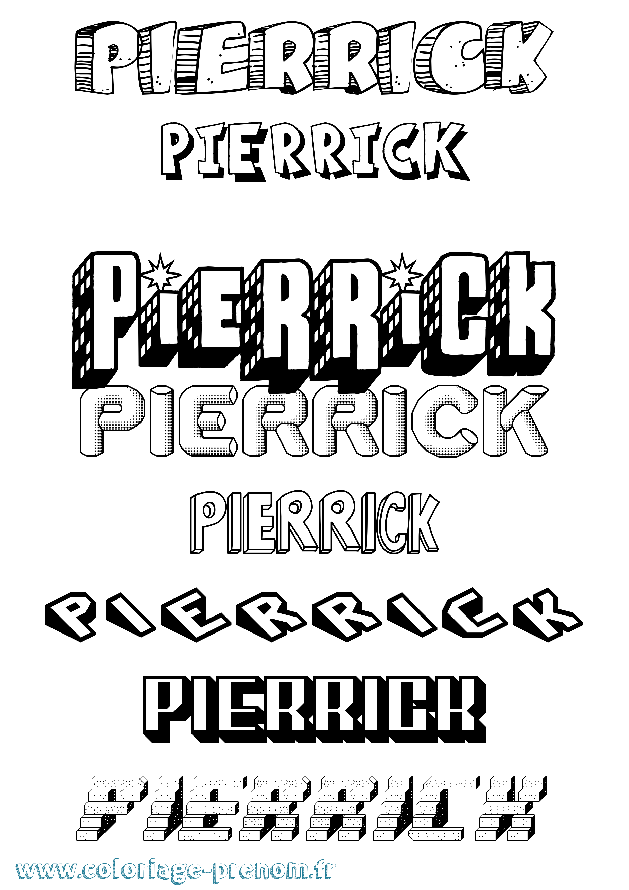 Coloriage prénom Pierrick Effet 3D