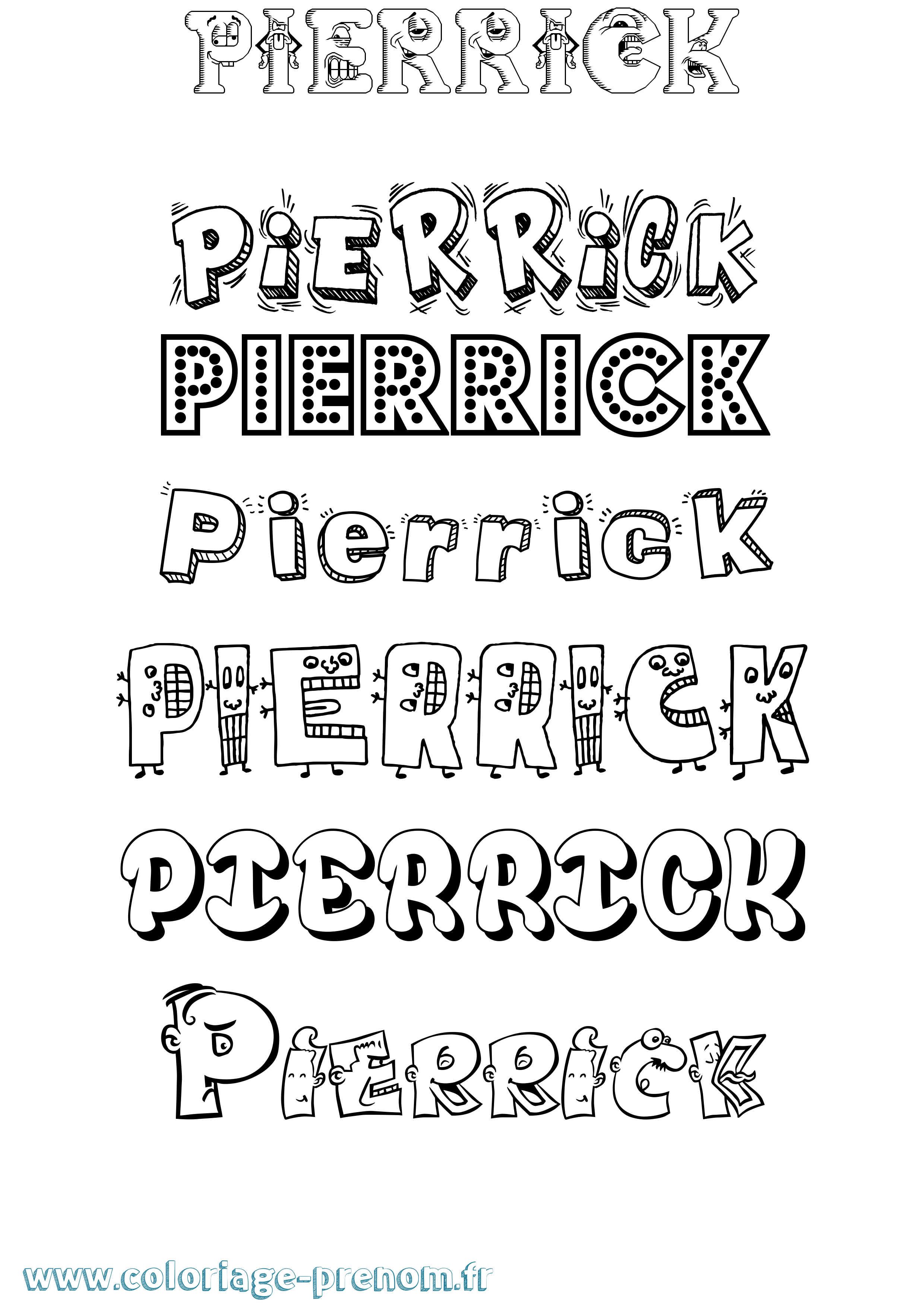 Coloriage prénom Pierrick Fun