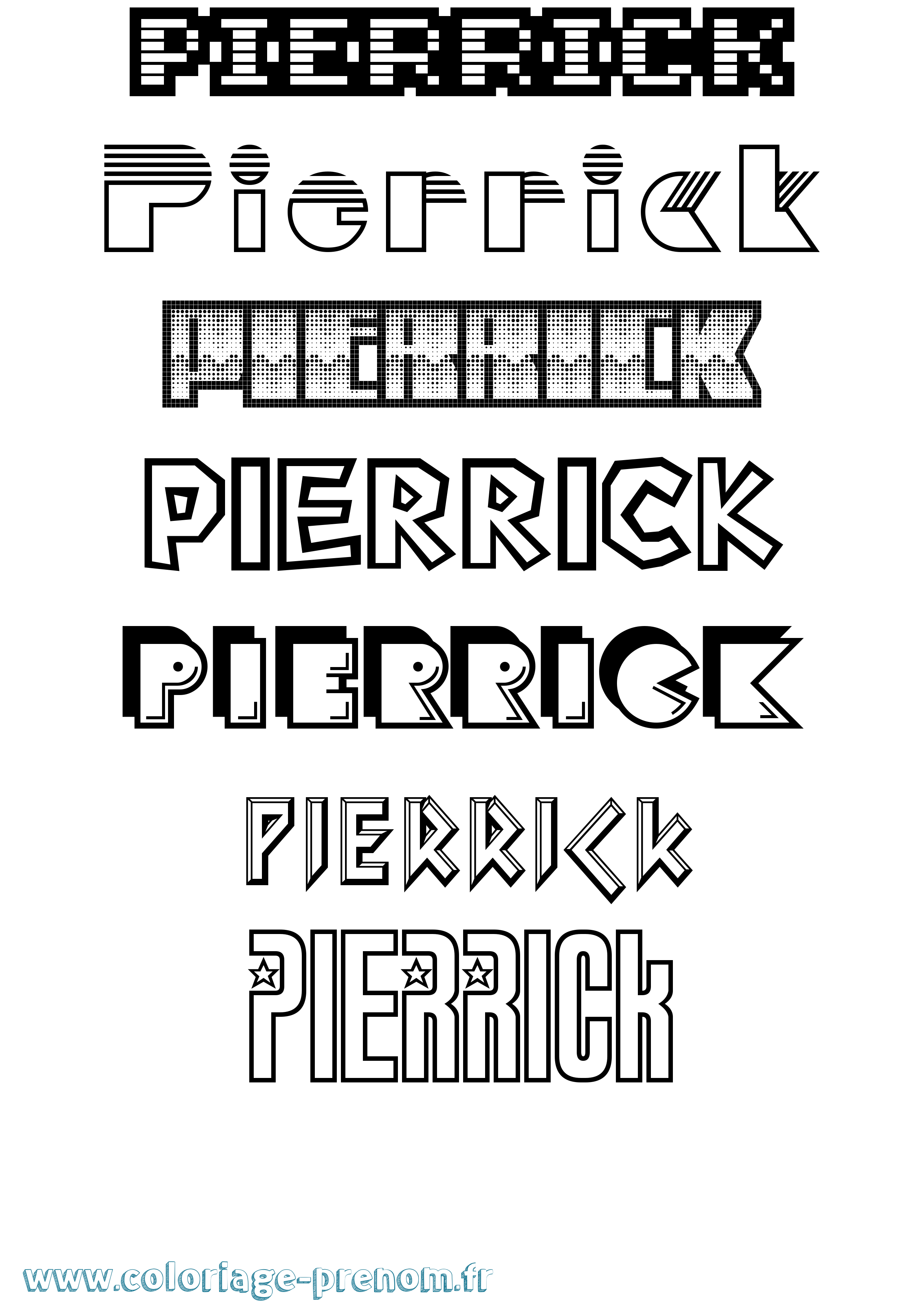 Coloriage prénom Pierrick Jeux Vidéos