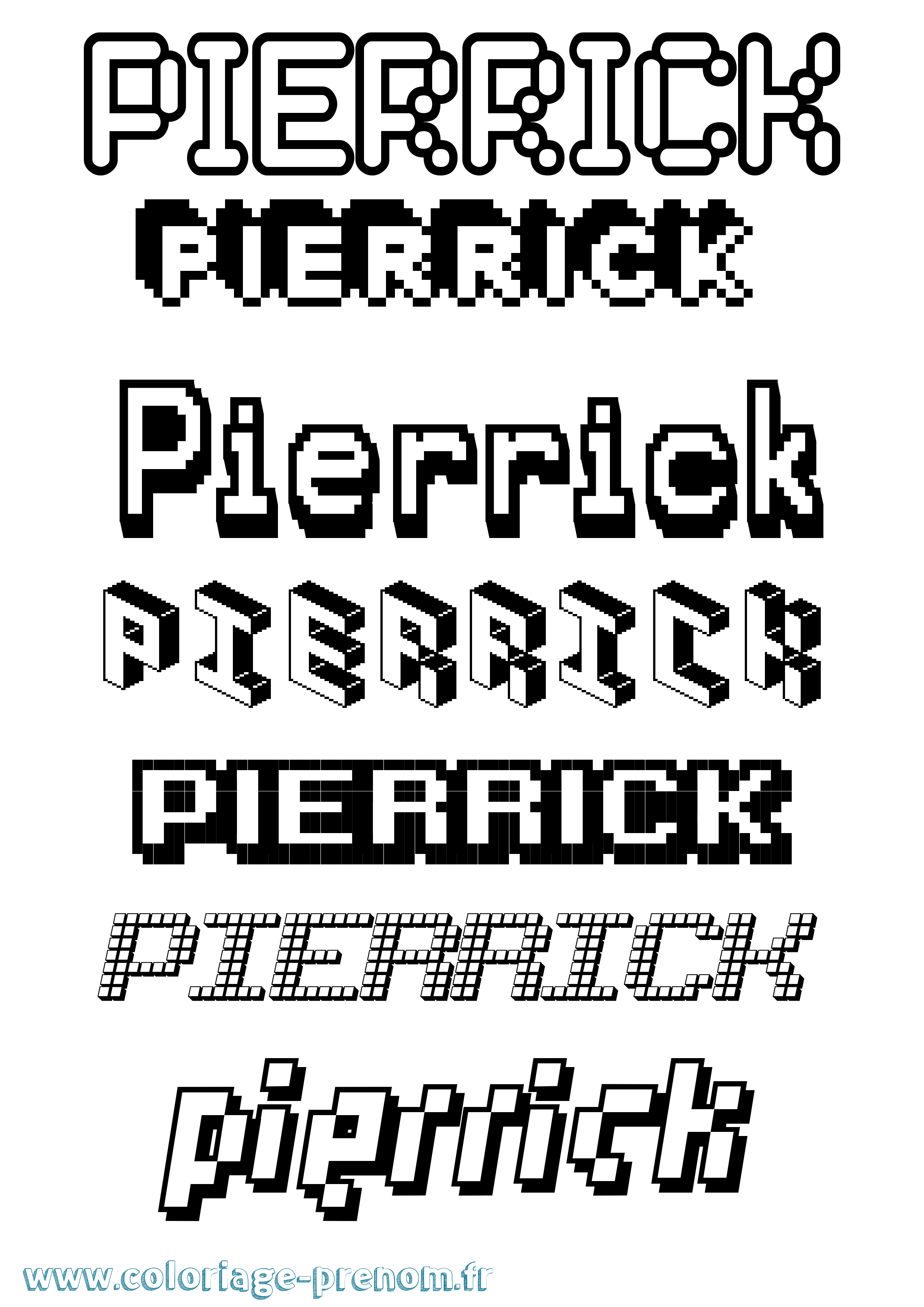 Coloriage prénom Pierrick Pixel