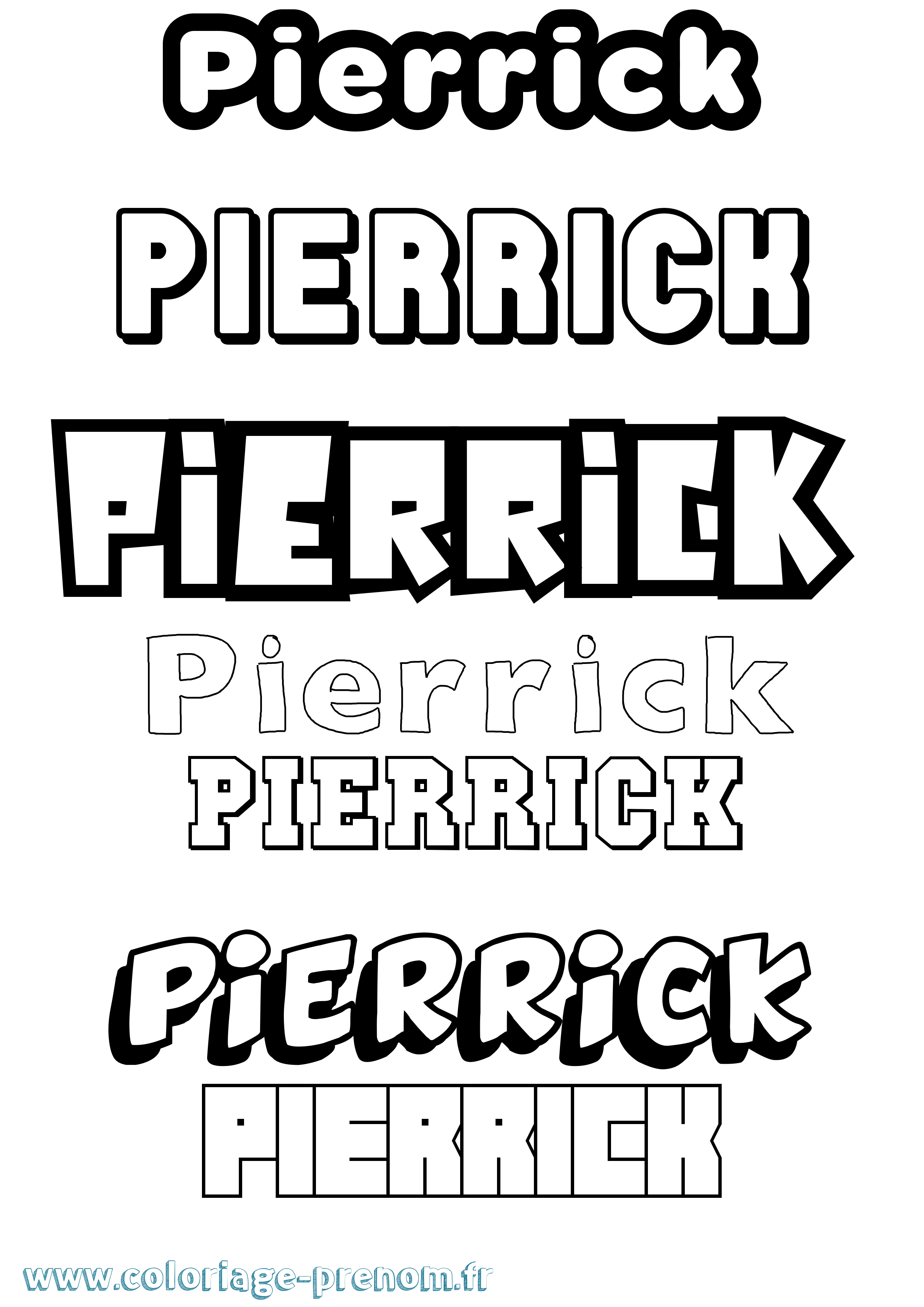 Coloriage prénom Pierrick Simple