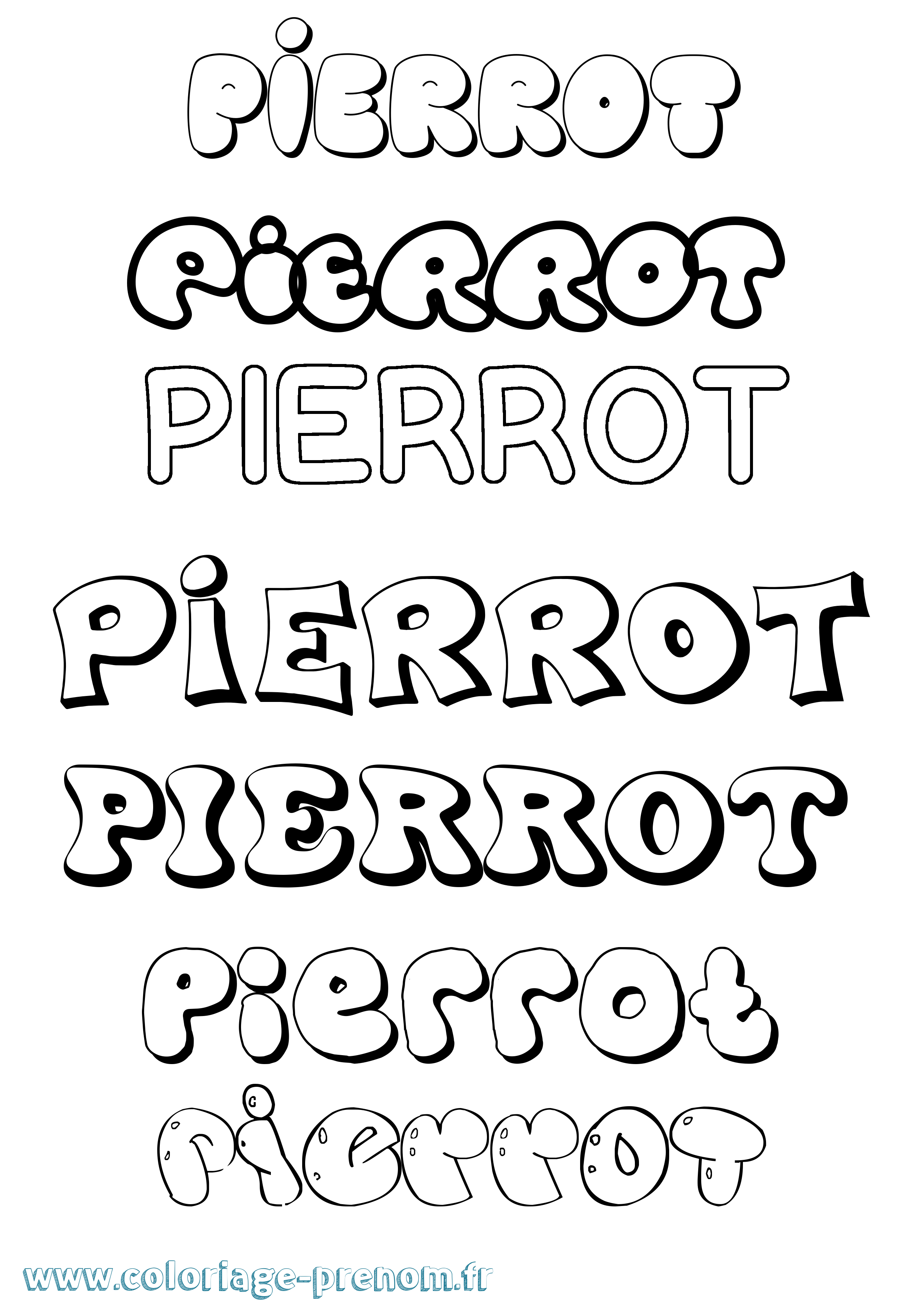 Coloriage Pierrot Coloriage prénom Pierrot