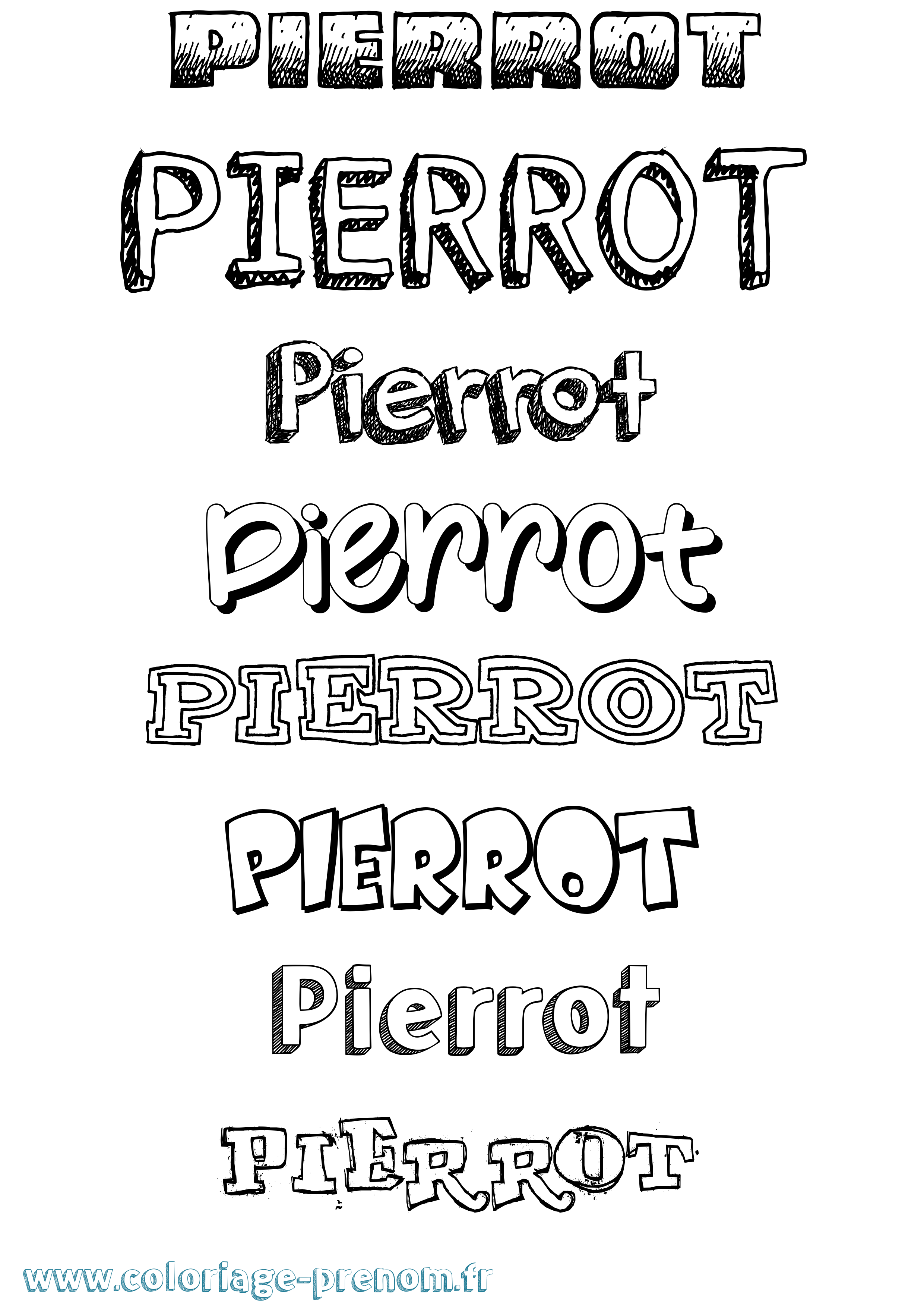 Coloriage Pierrot Coloriage prénom Pierrot