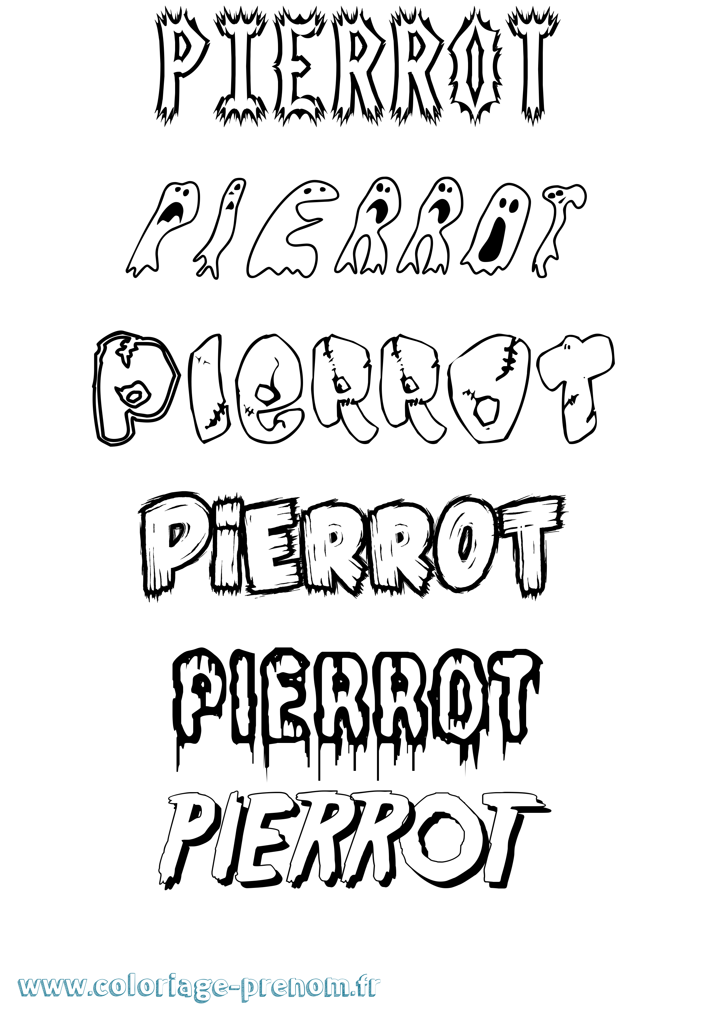 Coloriage prénom Pierrot Frisson