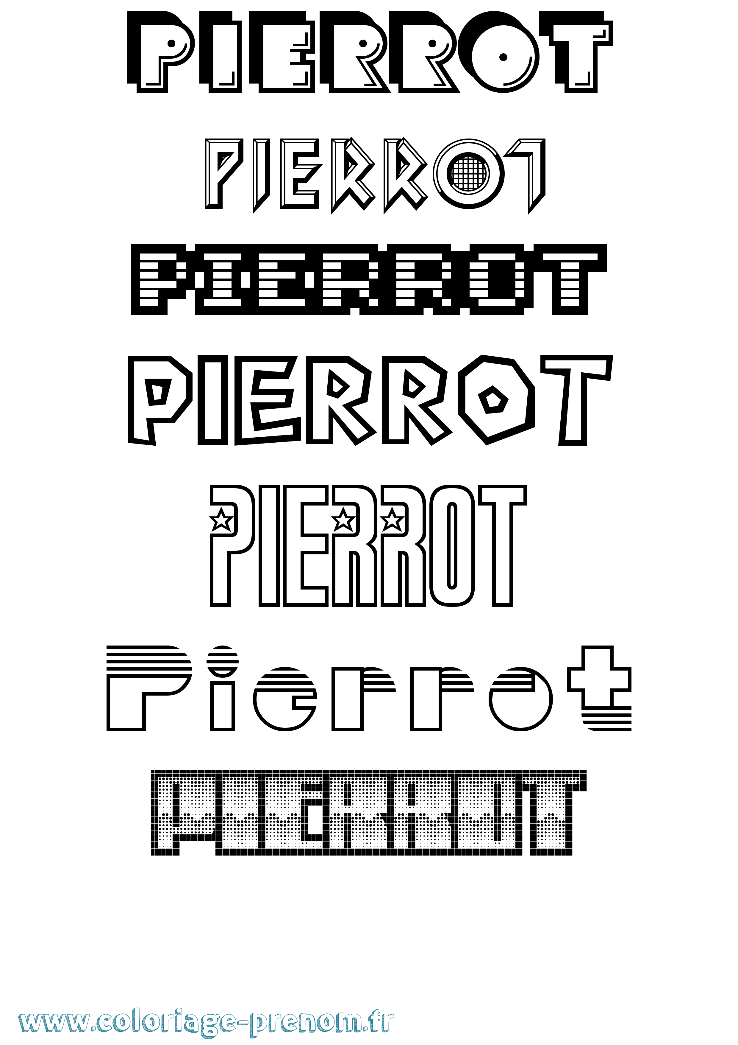 Coloriage Pierrot Coloriage prénom Pierrot
