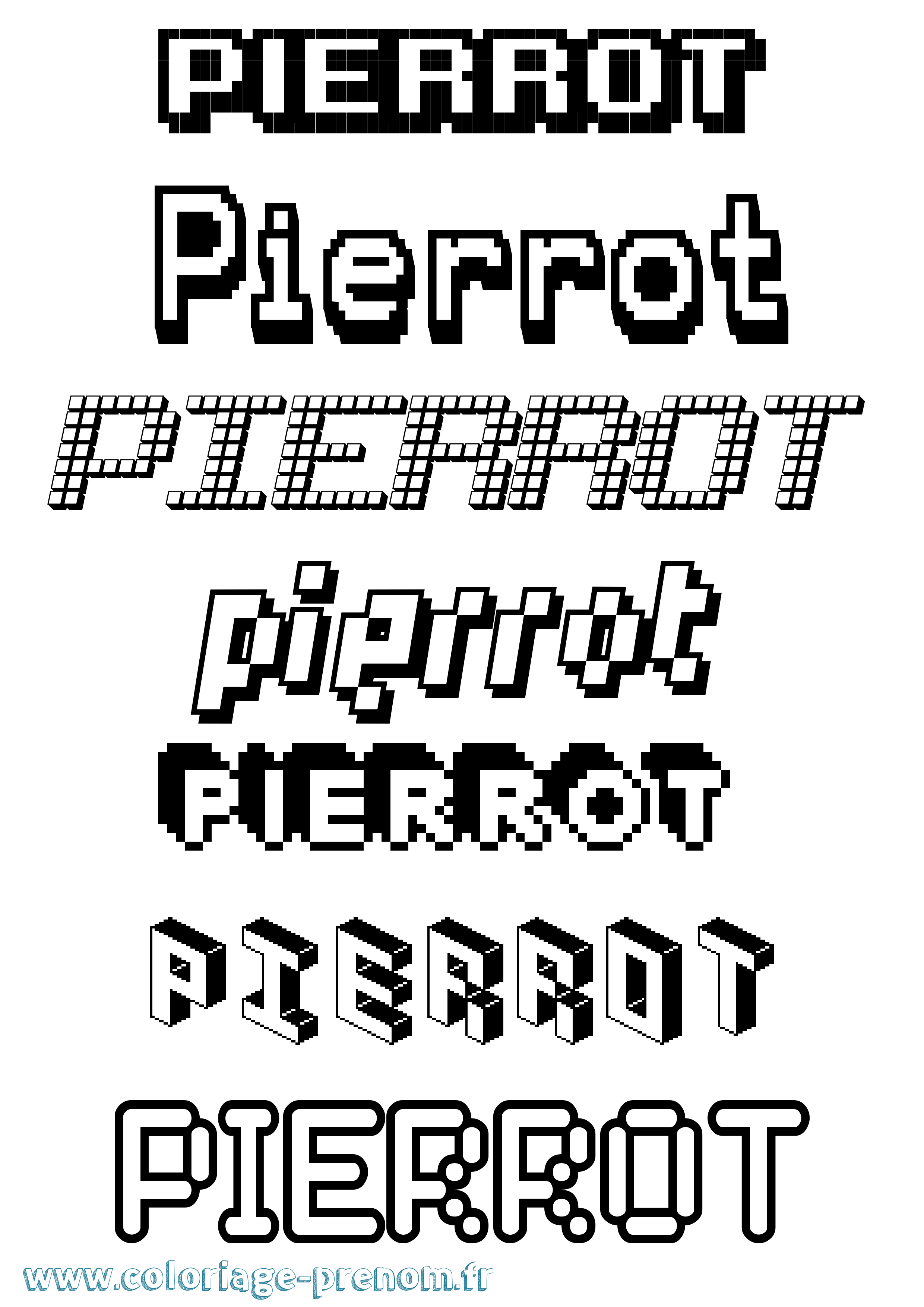 Coloriage Pierrot Coloriage prénom Pierrot