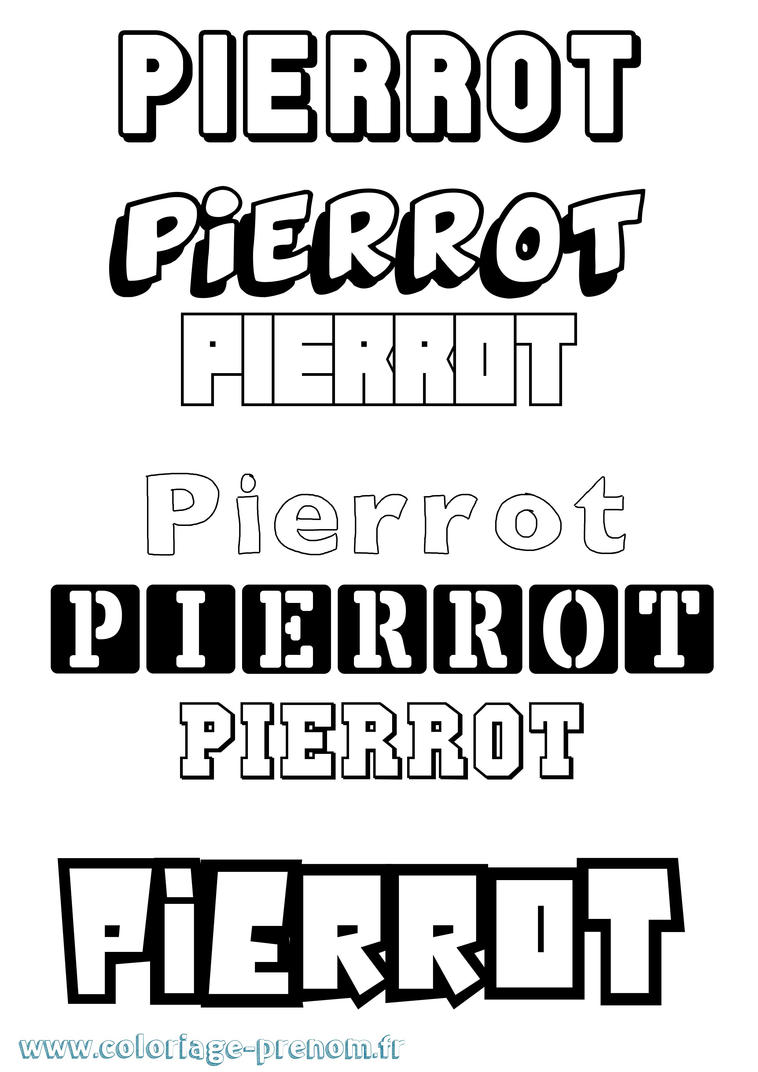 Coloriage prénom Pierrot Simple