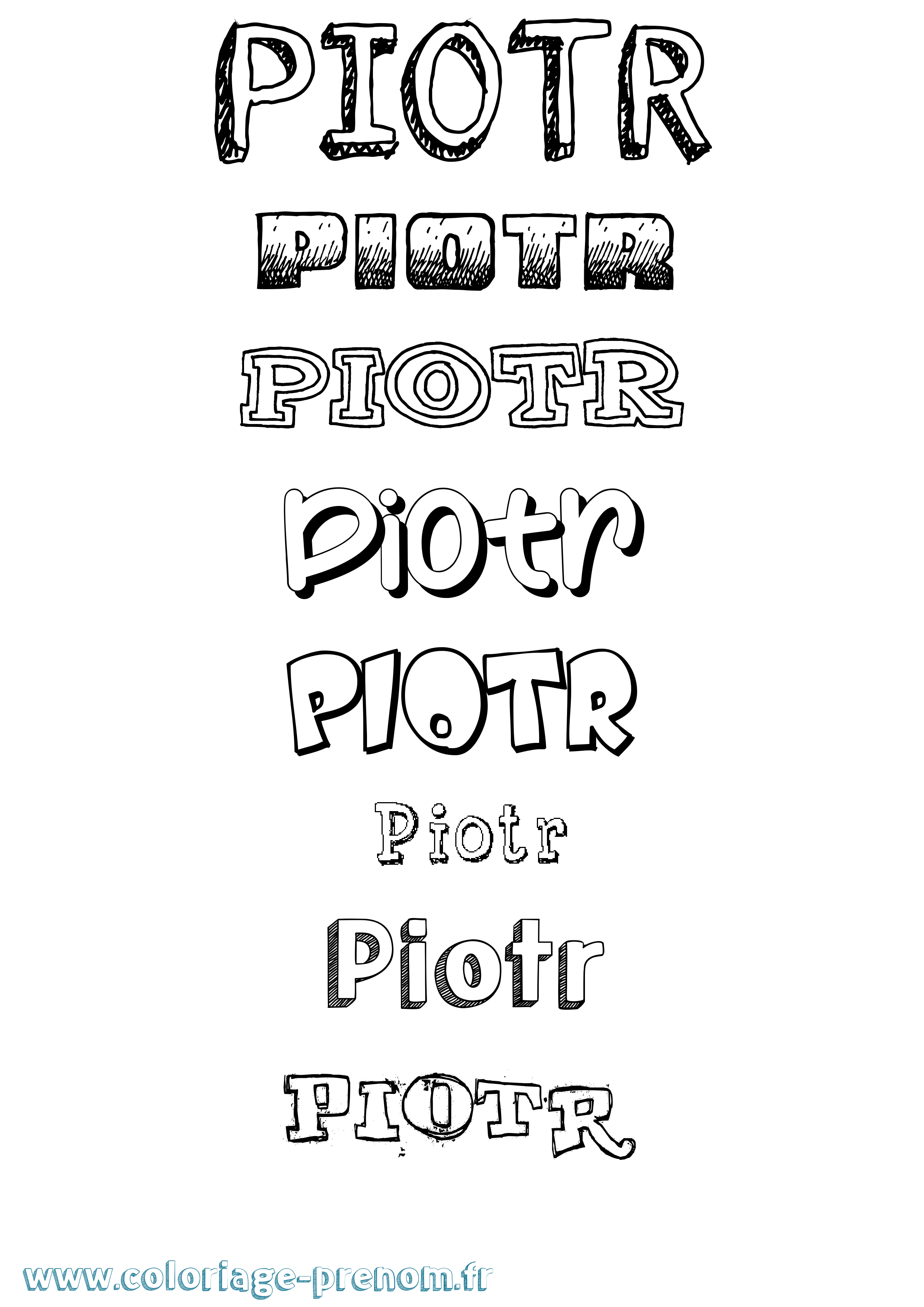 Coloriage Piotr Dessiné Coloriage prénom Piotr Dessiné