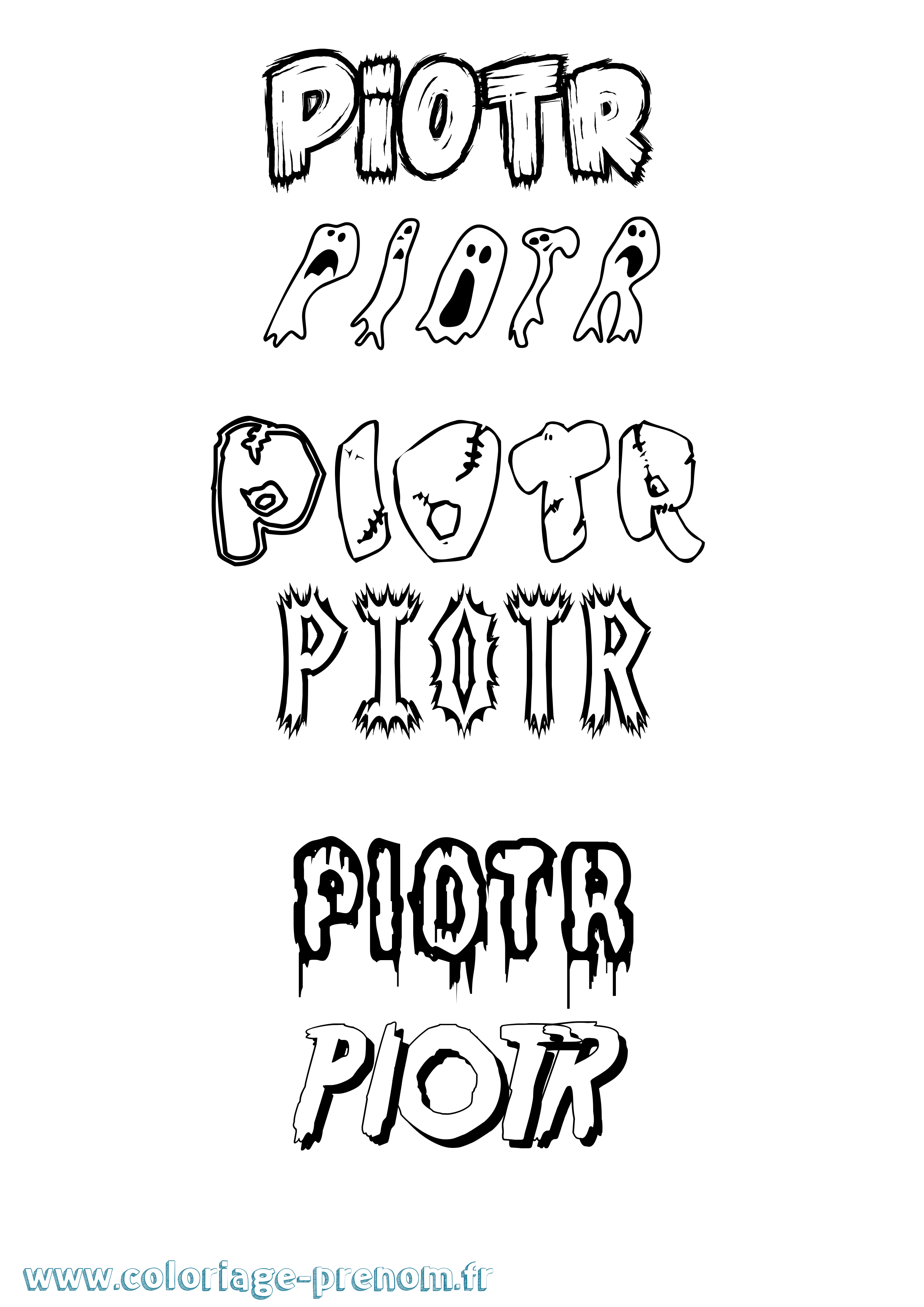 Coloriage Piotr Frisson Coloriage prénom Piotr Frisson