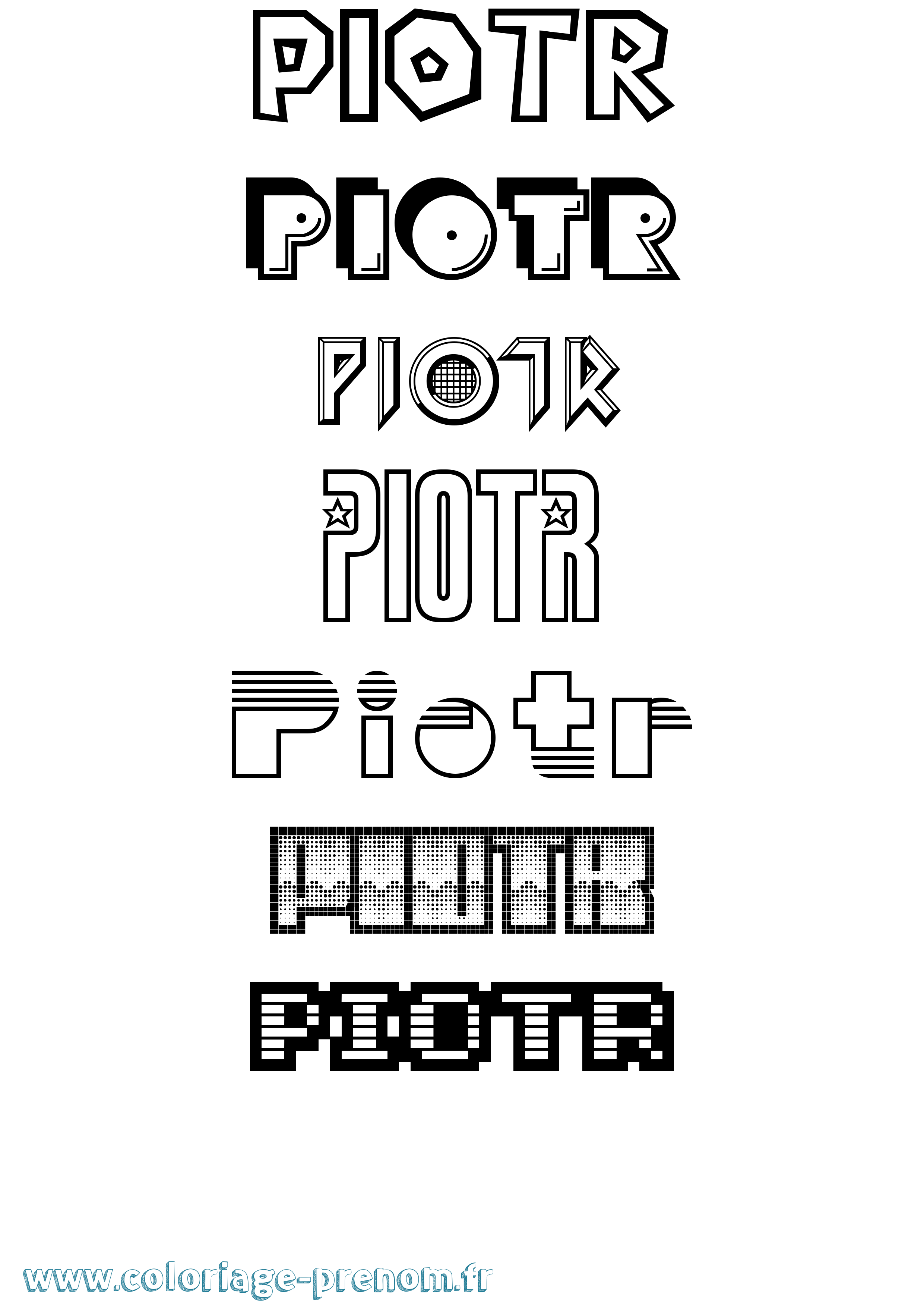 Coloriage Piotr Jeux Vidéos Coloriage prénom Piotr Jeux Vidéos
