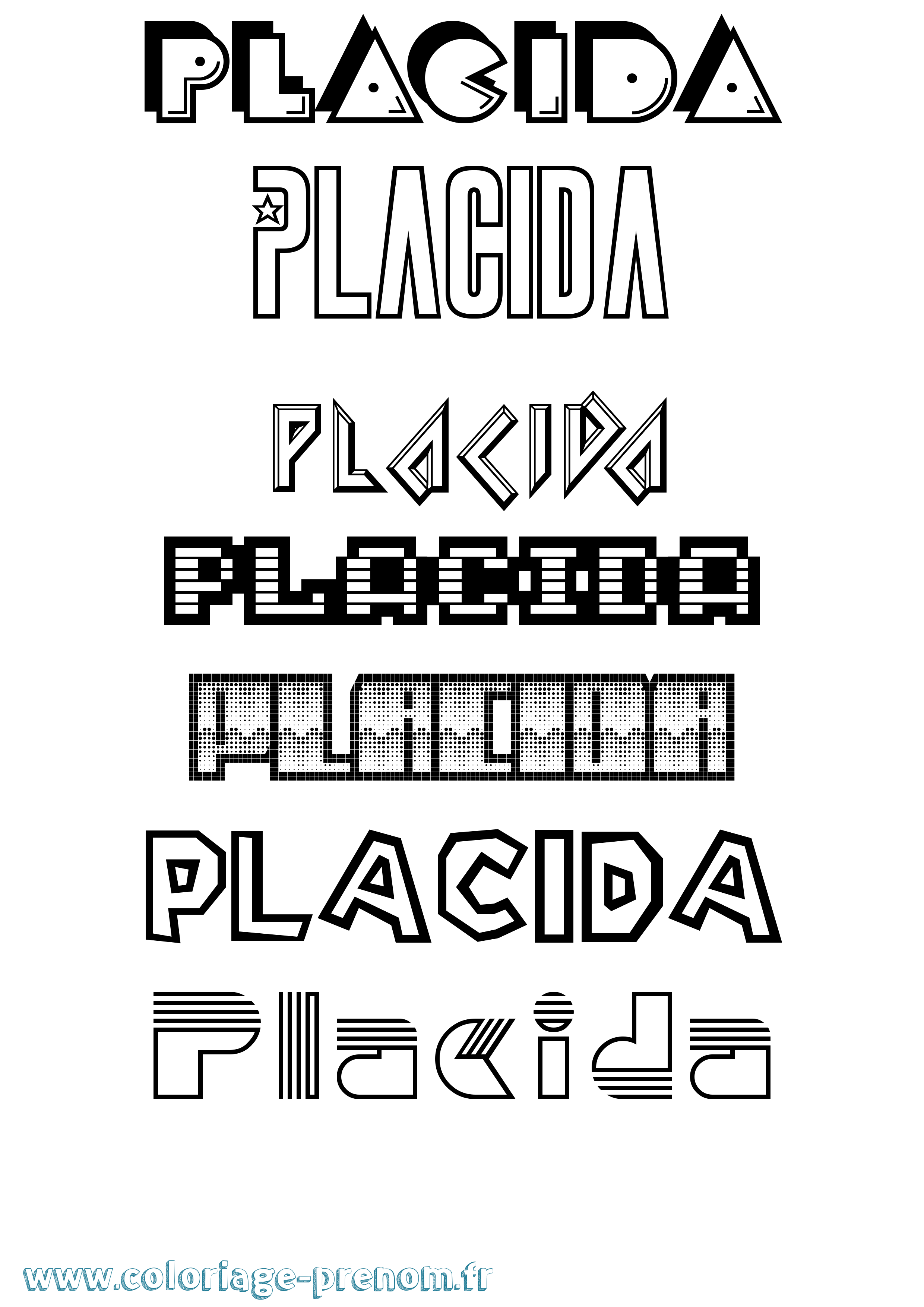 Coloriage Placida Jeux Vidéos Coloriage prénom Placida Jeux Vidéos