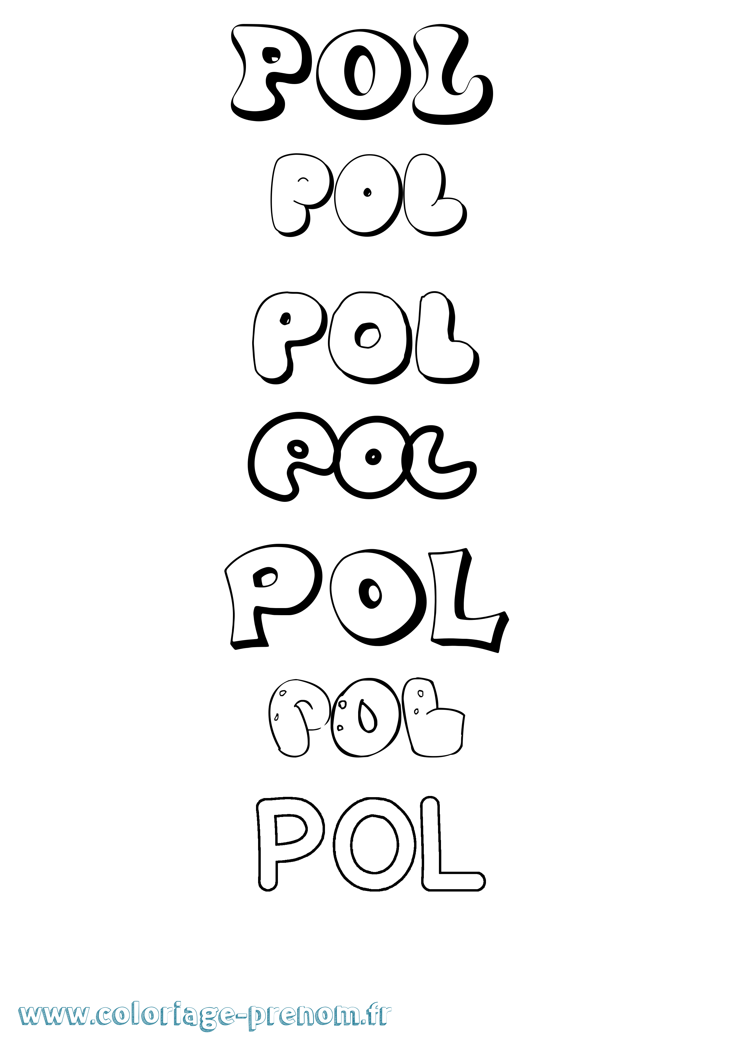 Coloriage prénom Pol Bubble