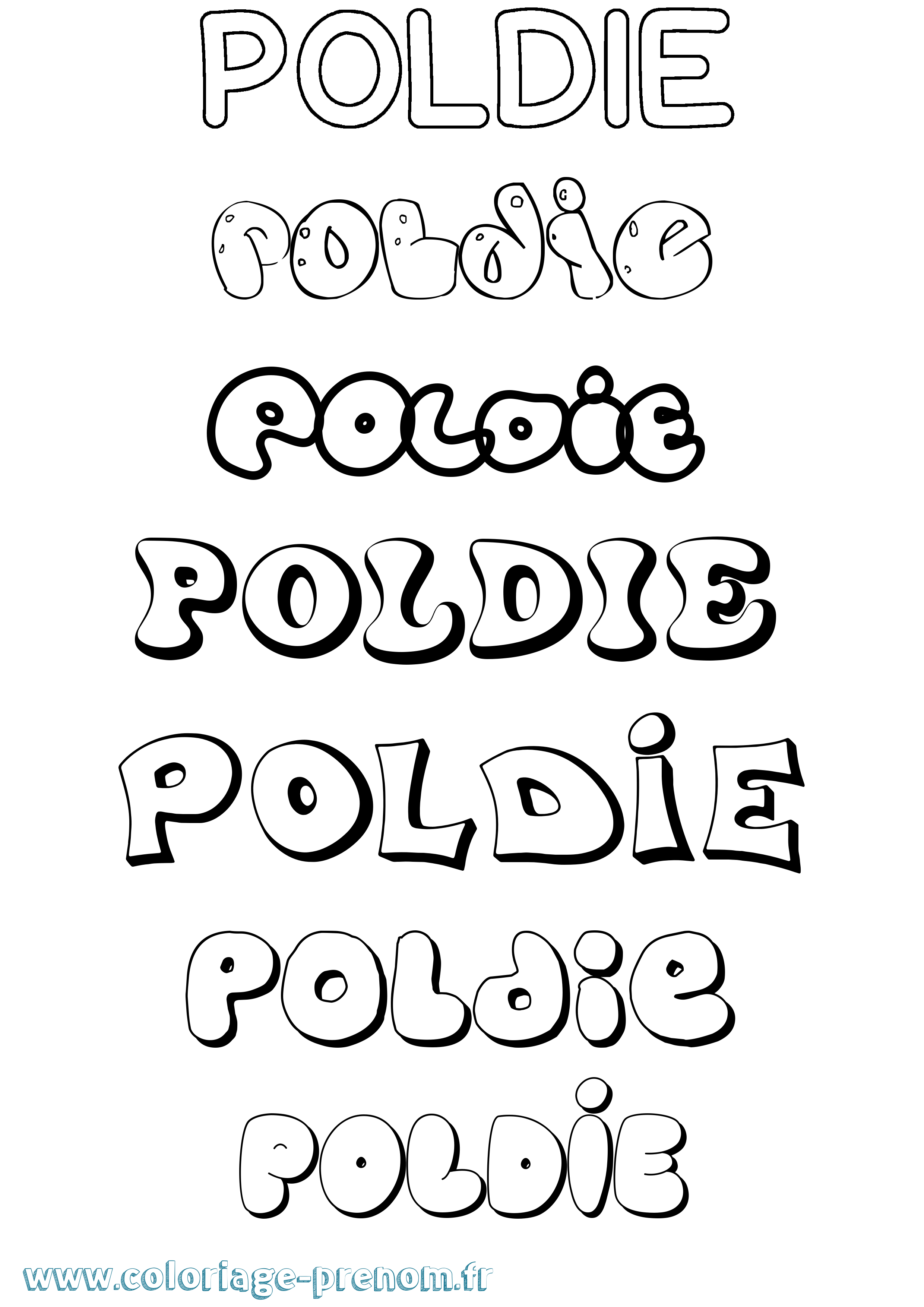 Coloriage Poldie Bubble Coloriage prénom Poldie Bubble