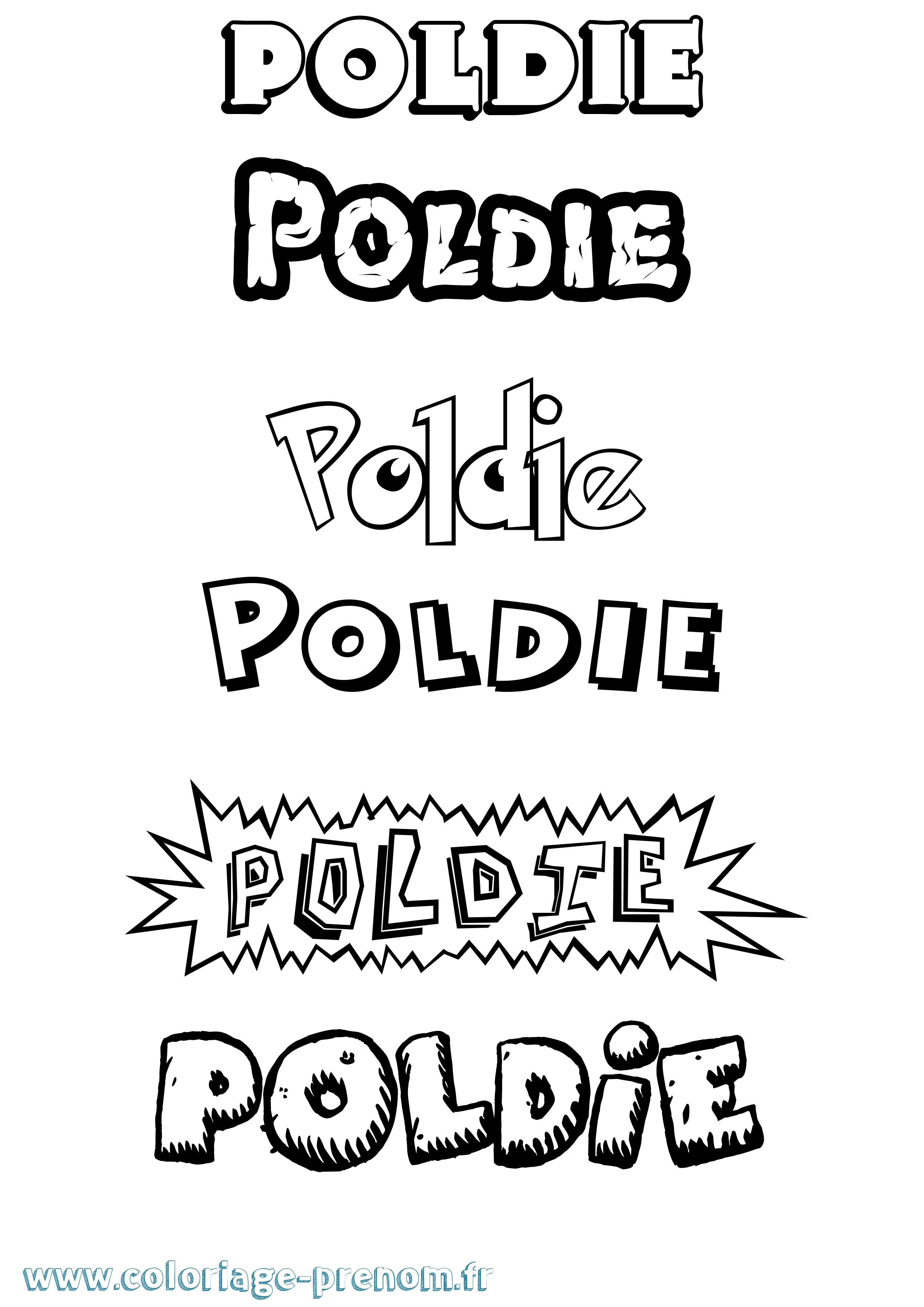 Coloriage prénom Poldie Dessin Animé