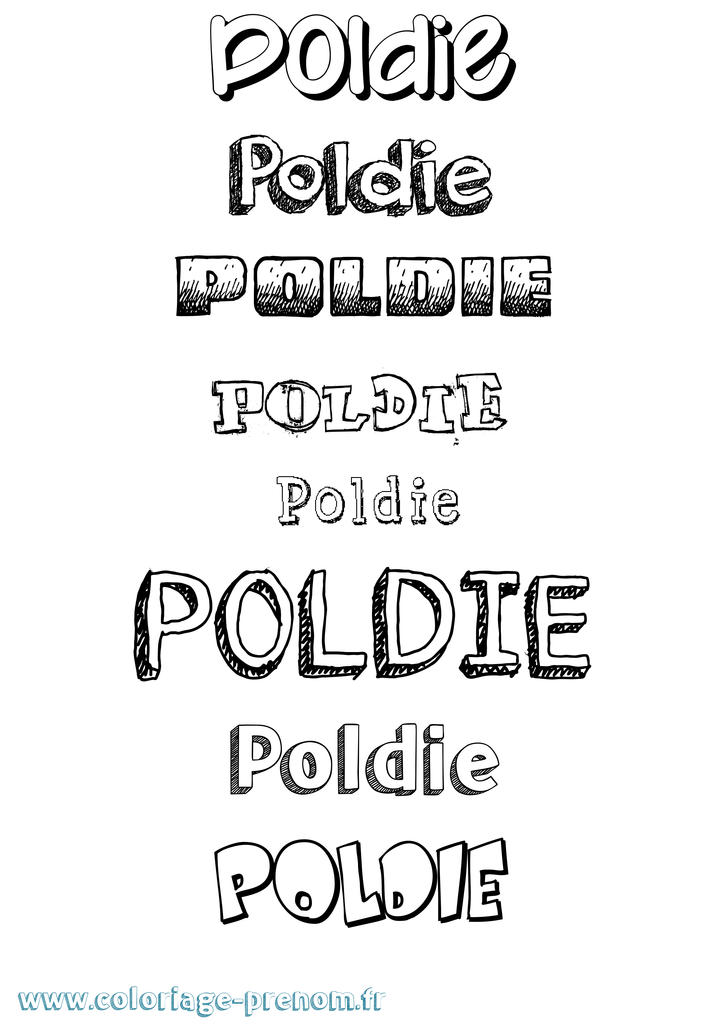 Coloriage prénom Poldie Dessiné