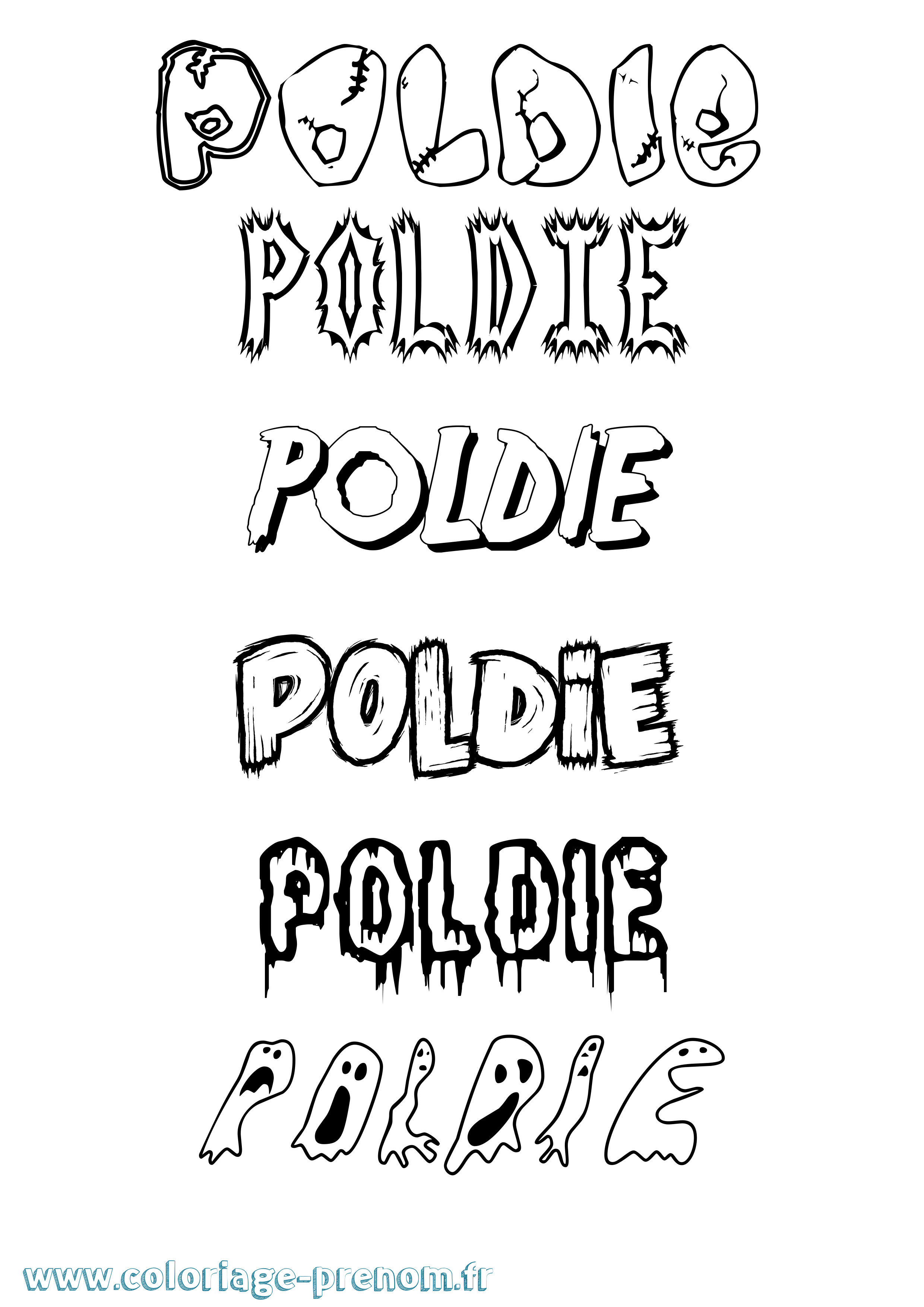 Coloriage Poldie Frisson Coloriage prénom Poldie Frisson