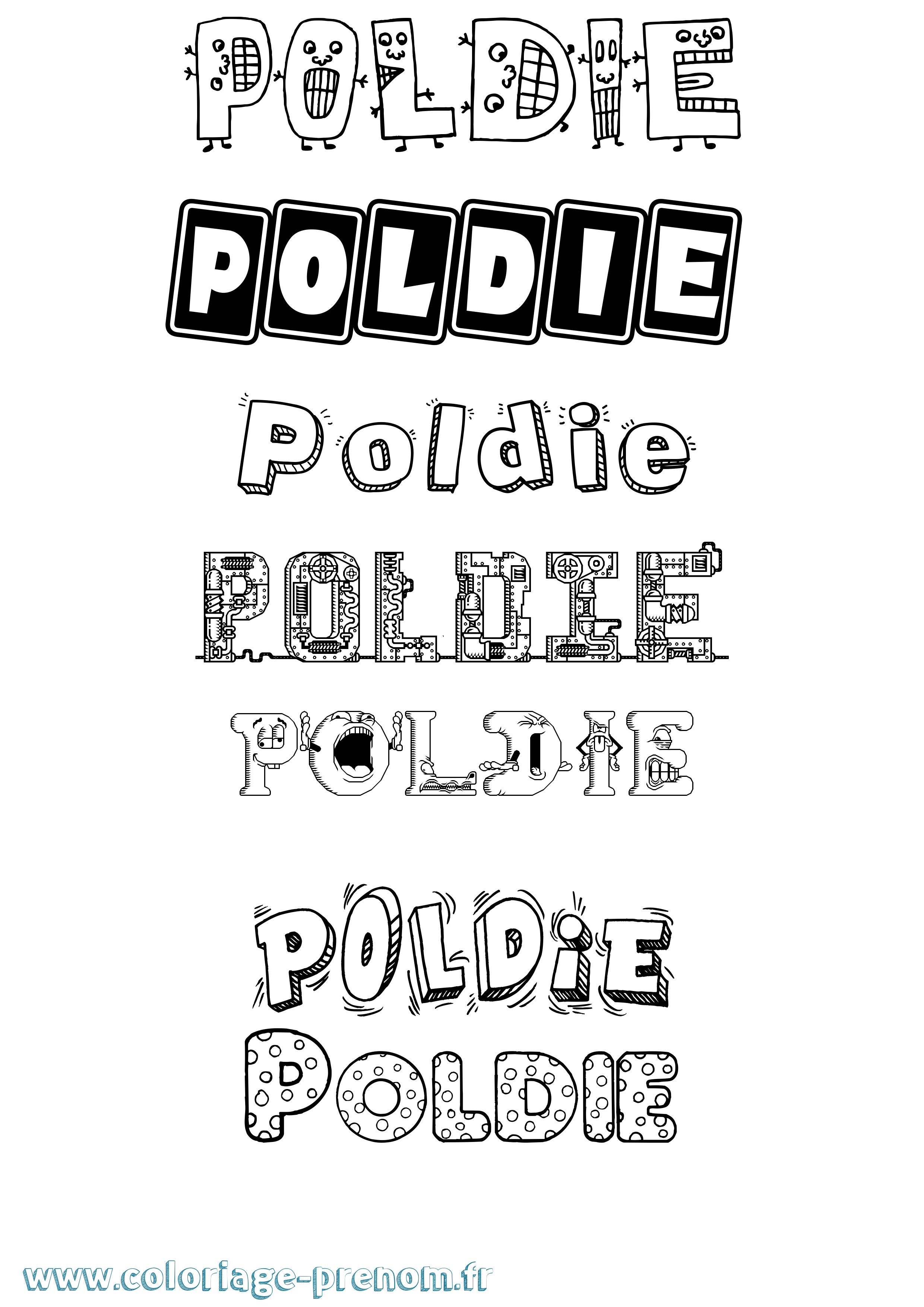 Coloriage Poldie Fun Coloriage prénom Poldie Fun
