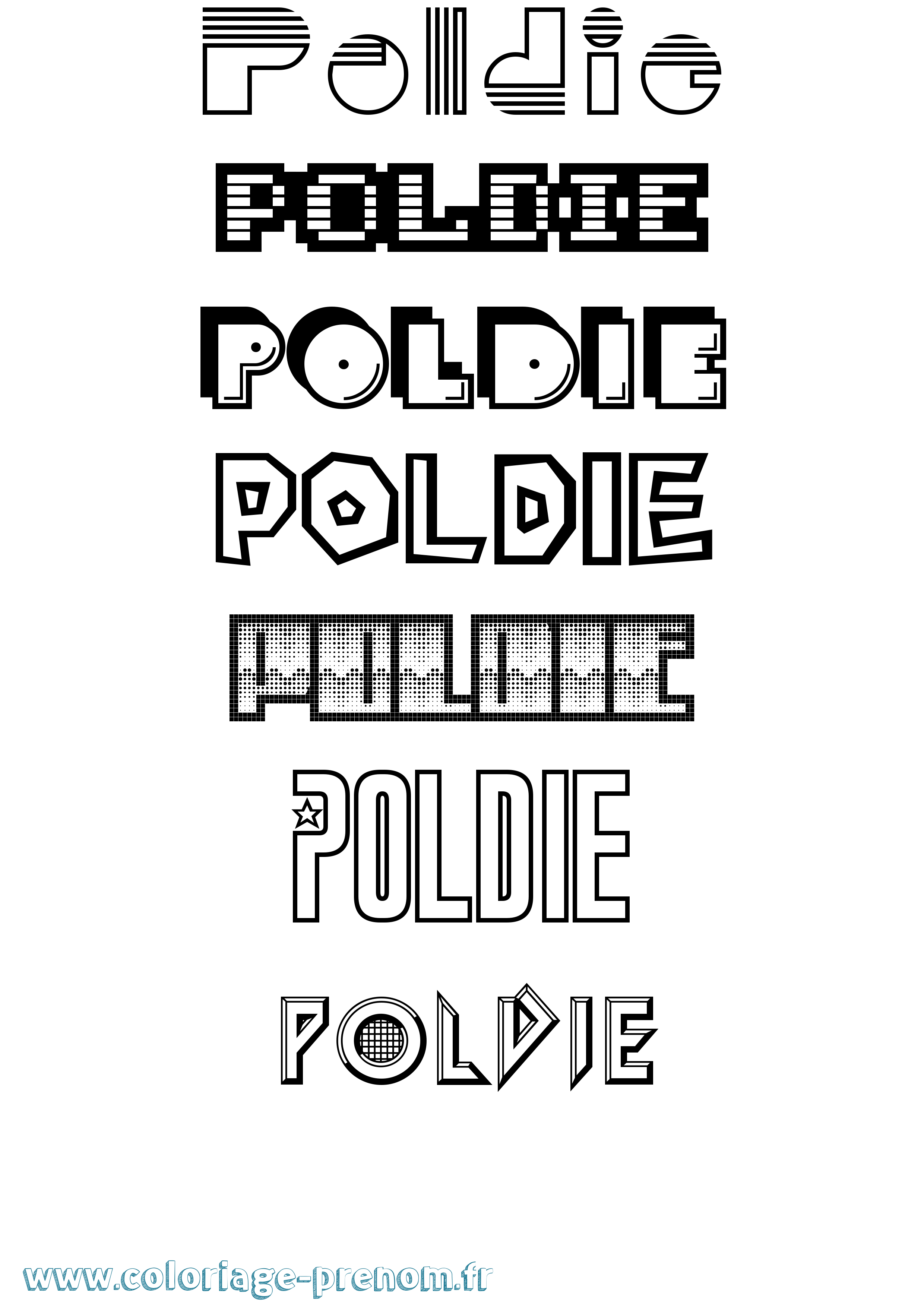 Coloriage Poldie Jeux Vidéos Coloriage prénom Poldie Jeux Vidéos