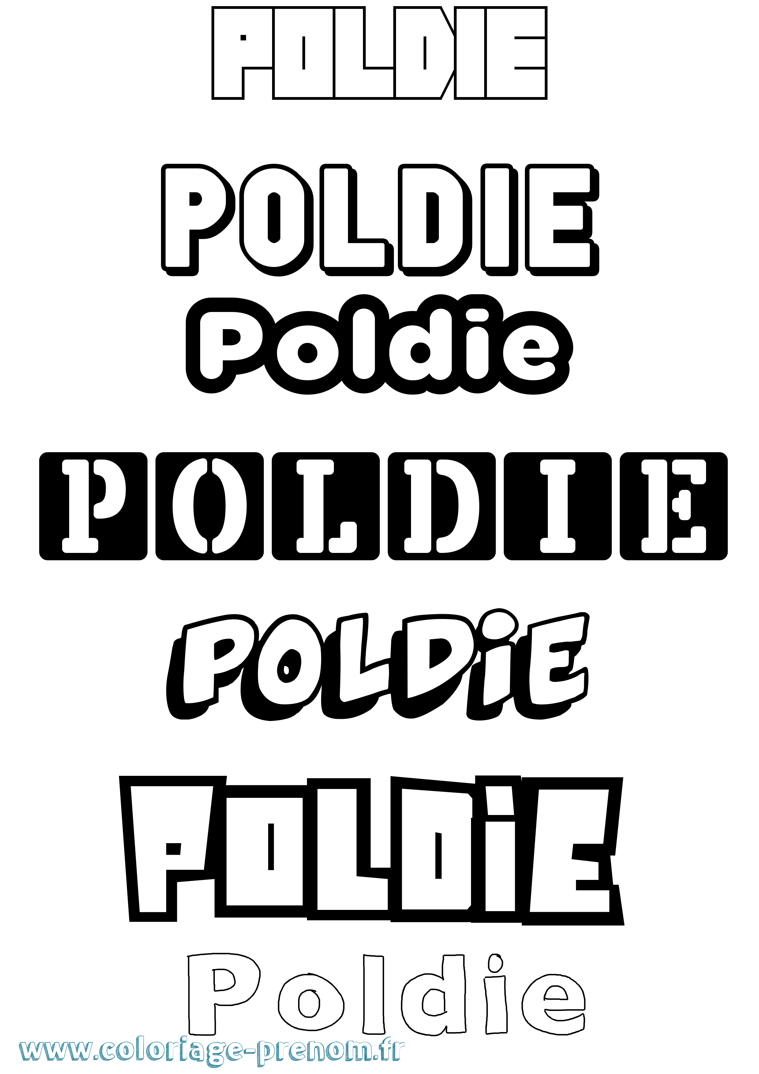 Coloriage prénom Poldie Simple