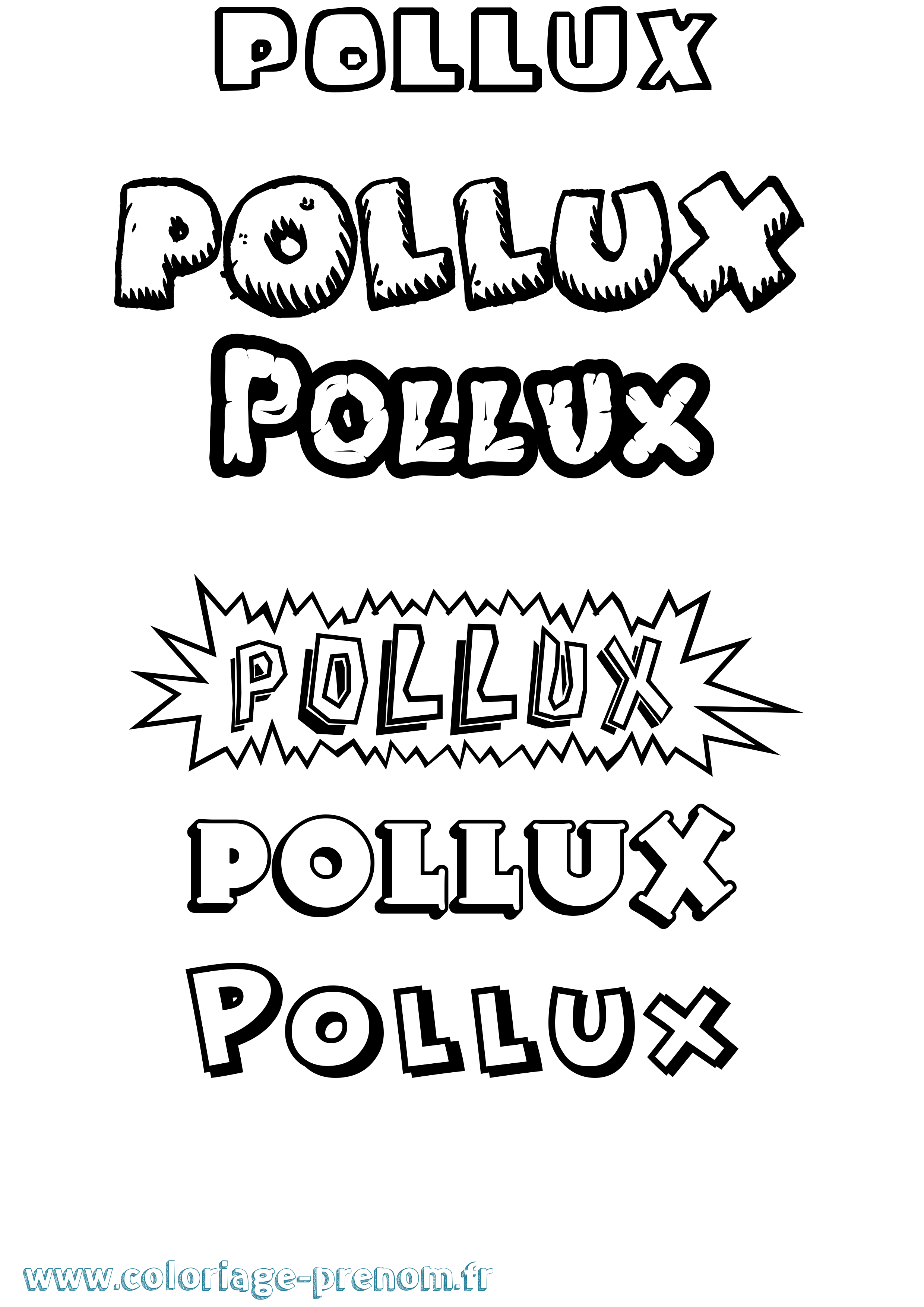 Coloriage Pollux Dessin Animé Coloriage prénom Pollux Dessin Animé
