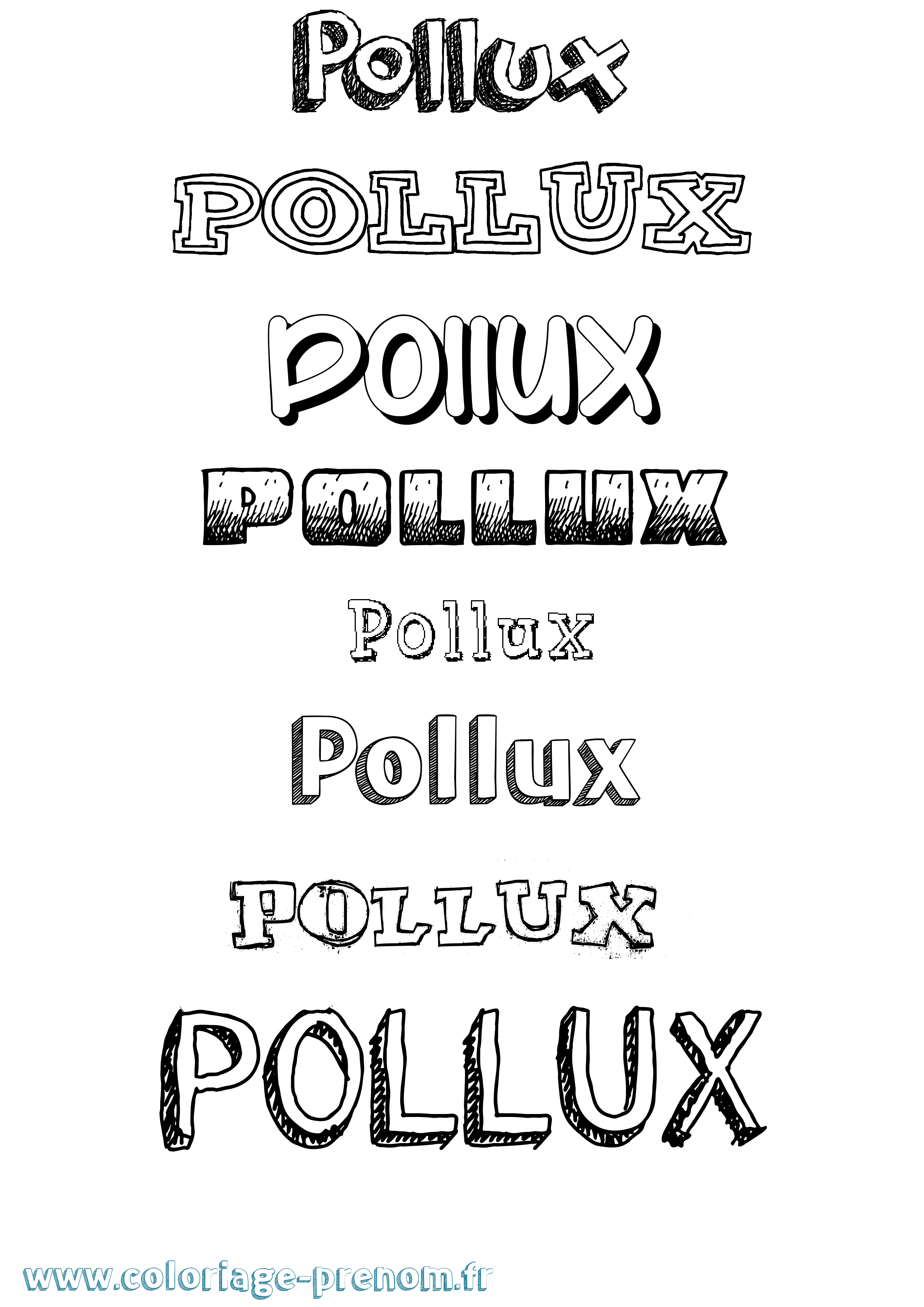 Coloriage Pollux Dessiné Coloriage prénom Pollux Dessiné