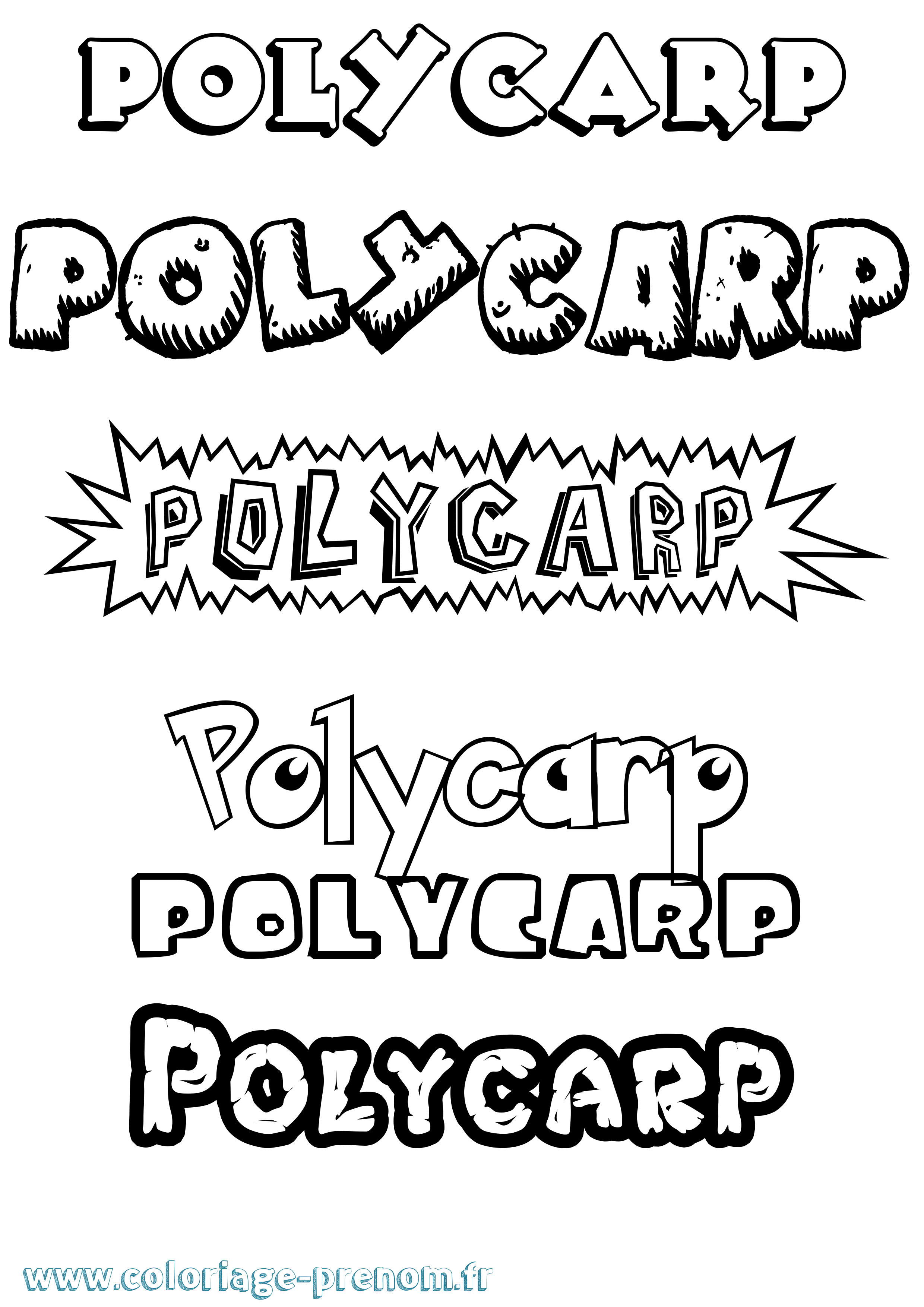 Coloriage Polycarp Dessin Animé Coloriage prénom Polycarp Dessin Animé