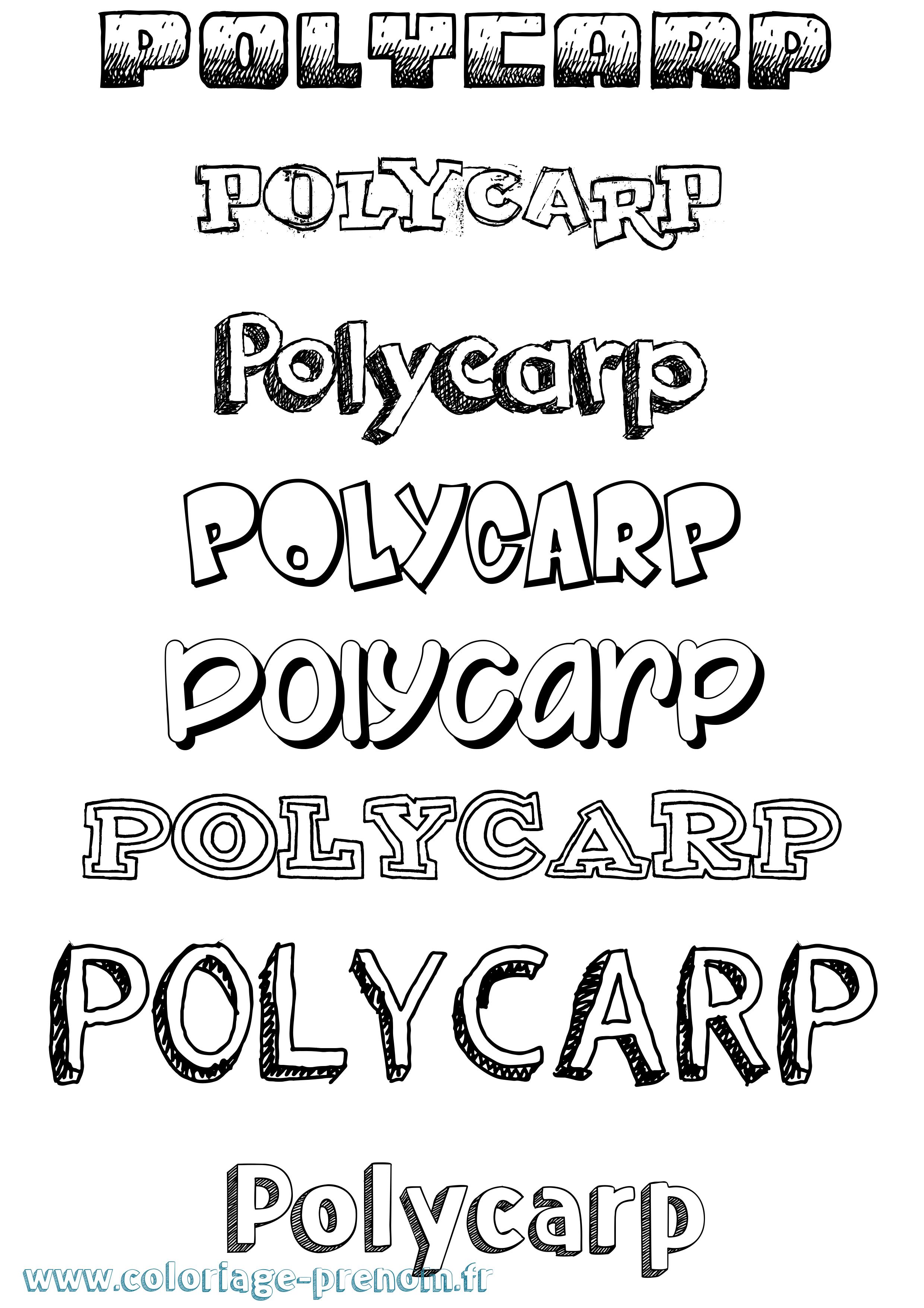 Coloriage Polycarp Dessiné Coloriage prénom Polycarp Dessiné
