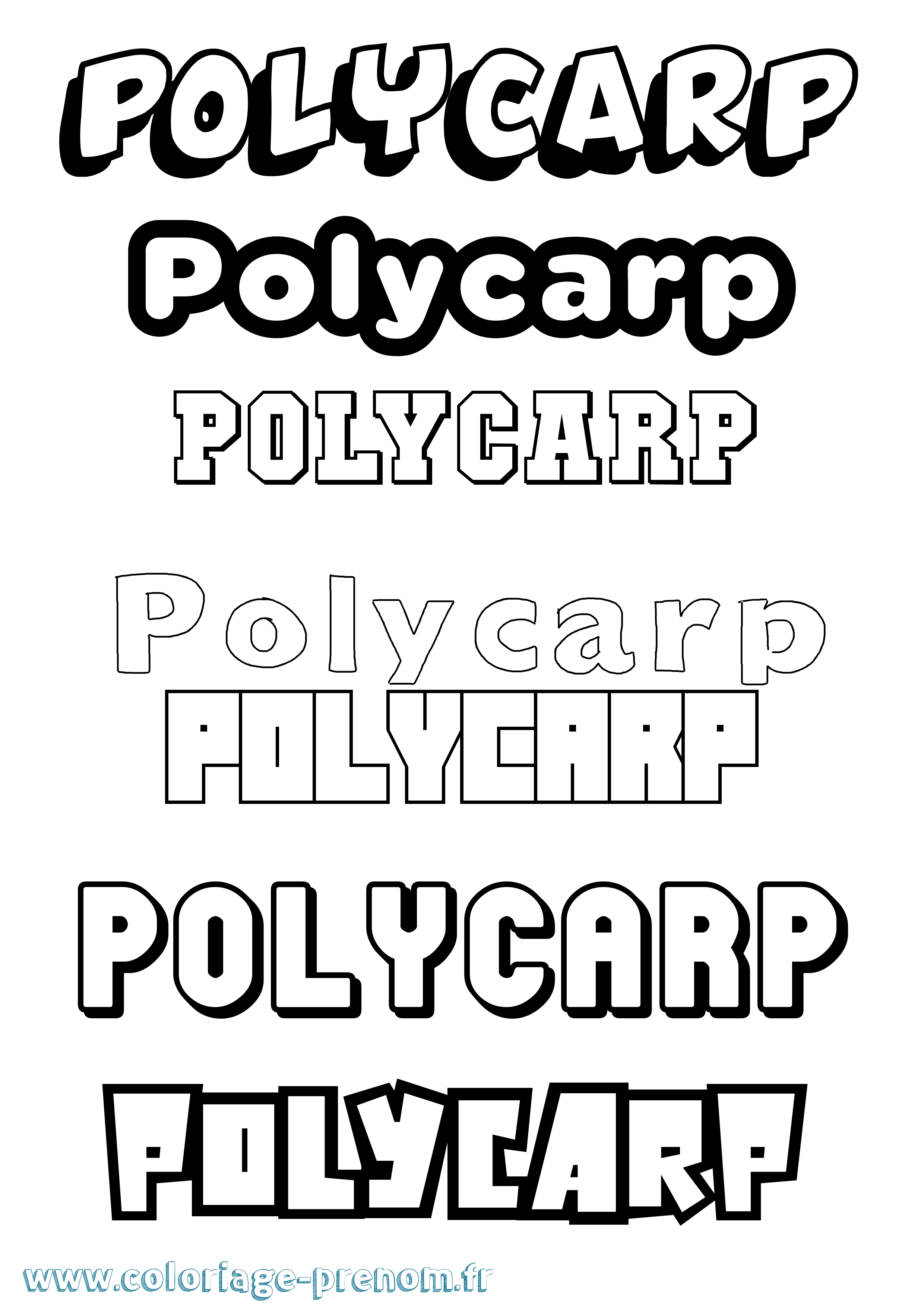 Coloriage Polycarp Simple Coloriage prénom Polycarp Simple