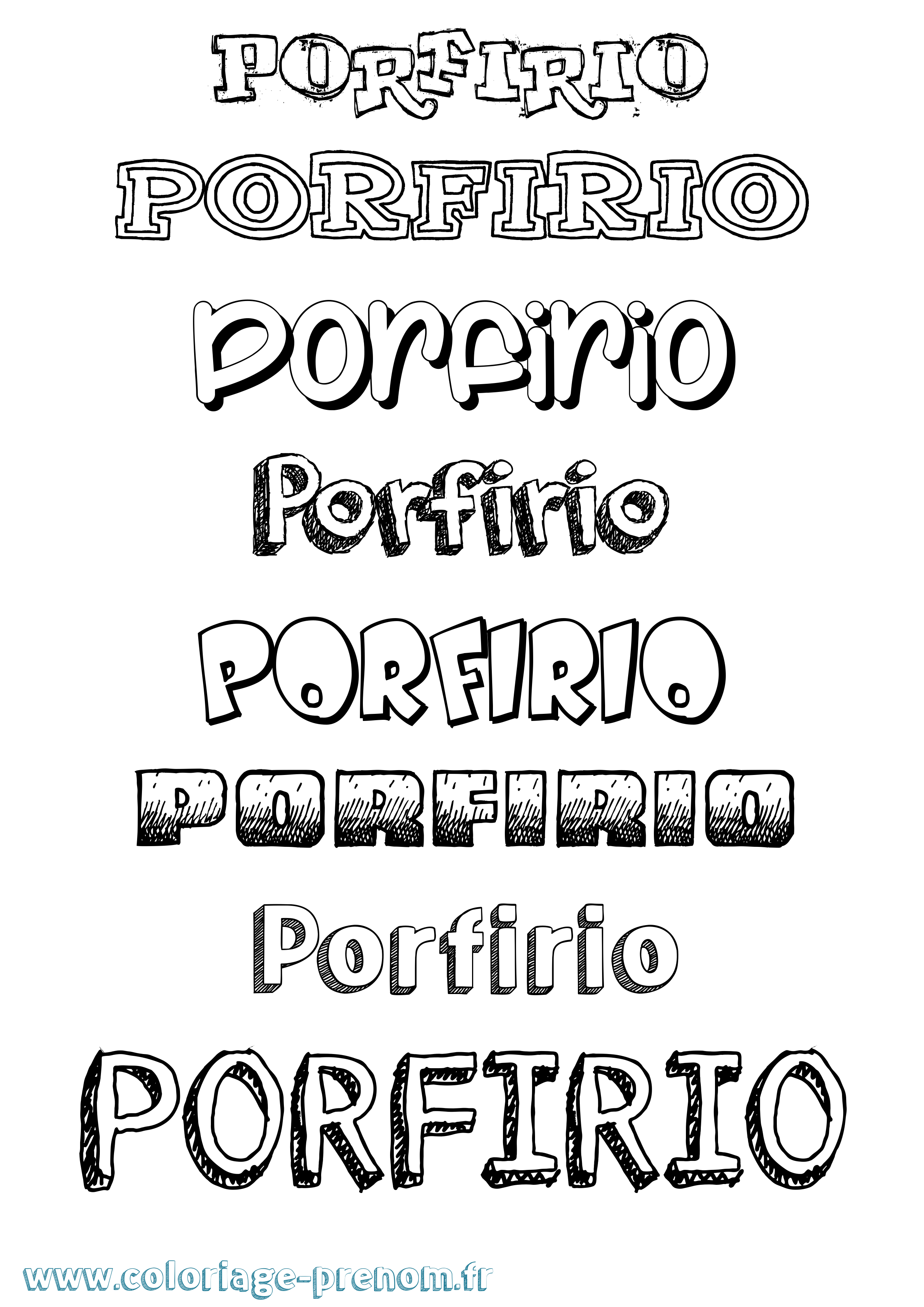 Coloriage prénom Porfirio Dessiné