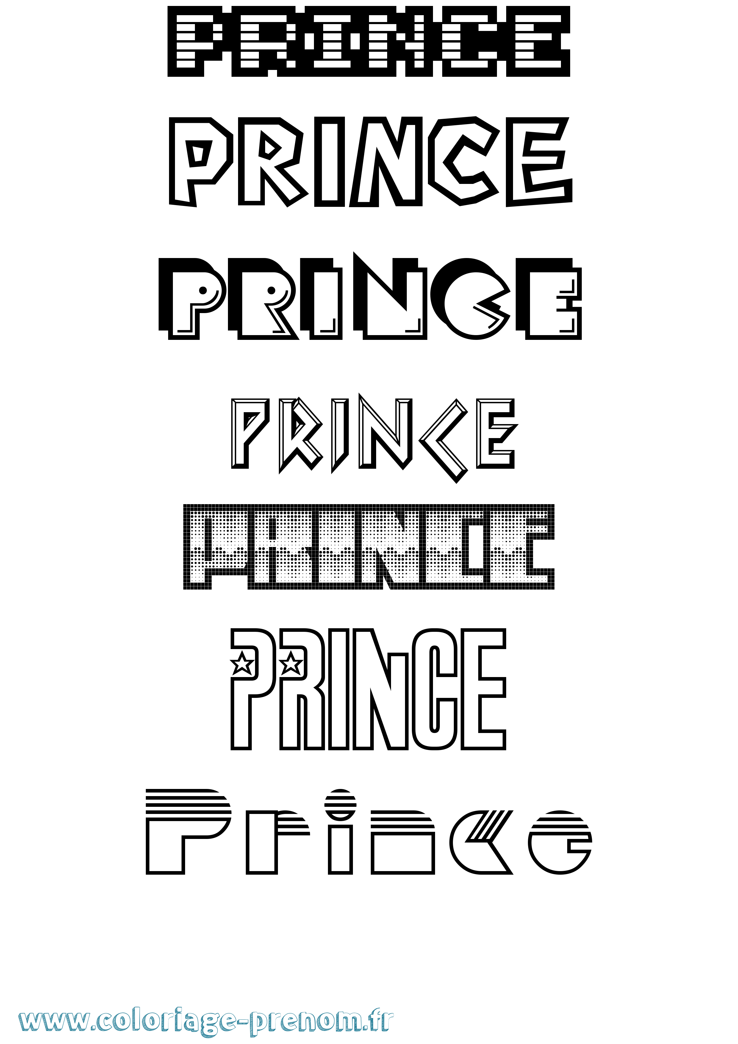 Coloriage prénom Prince