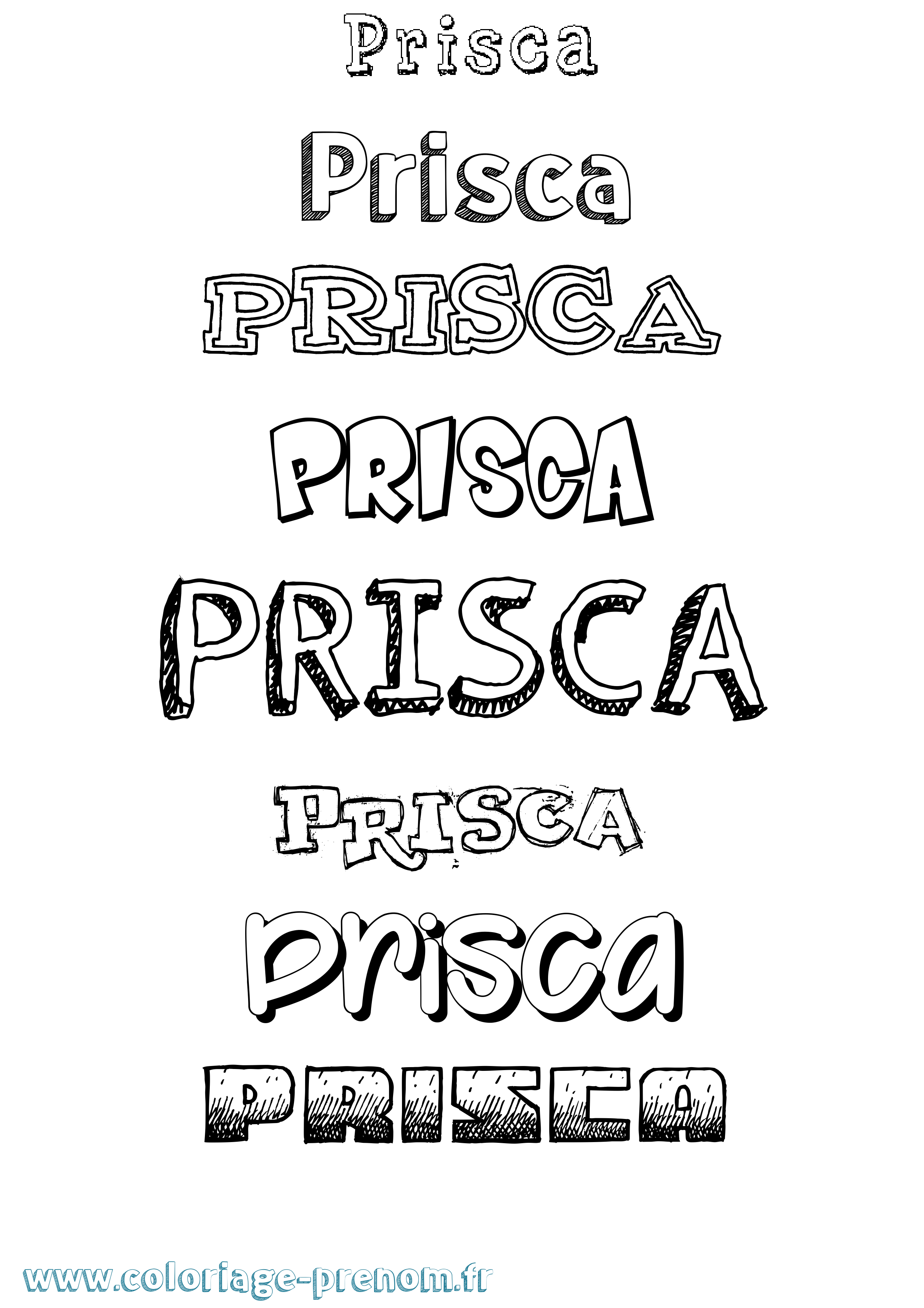 Coloriage prénom Prisca