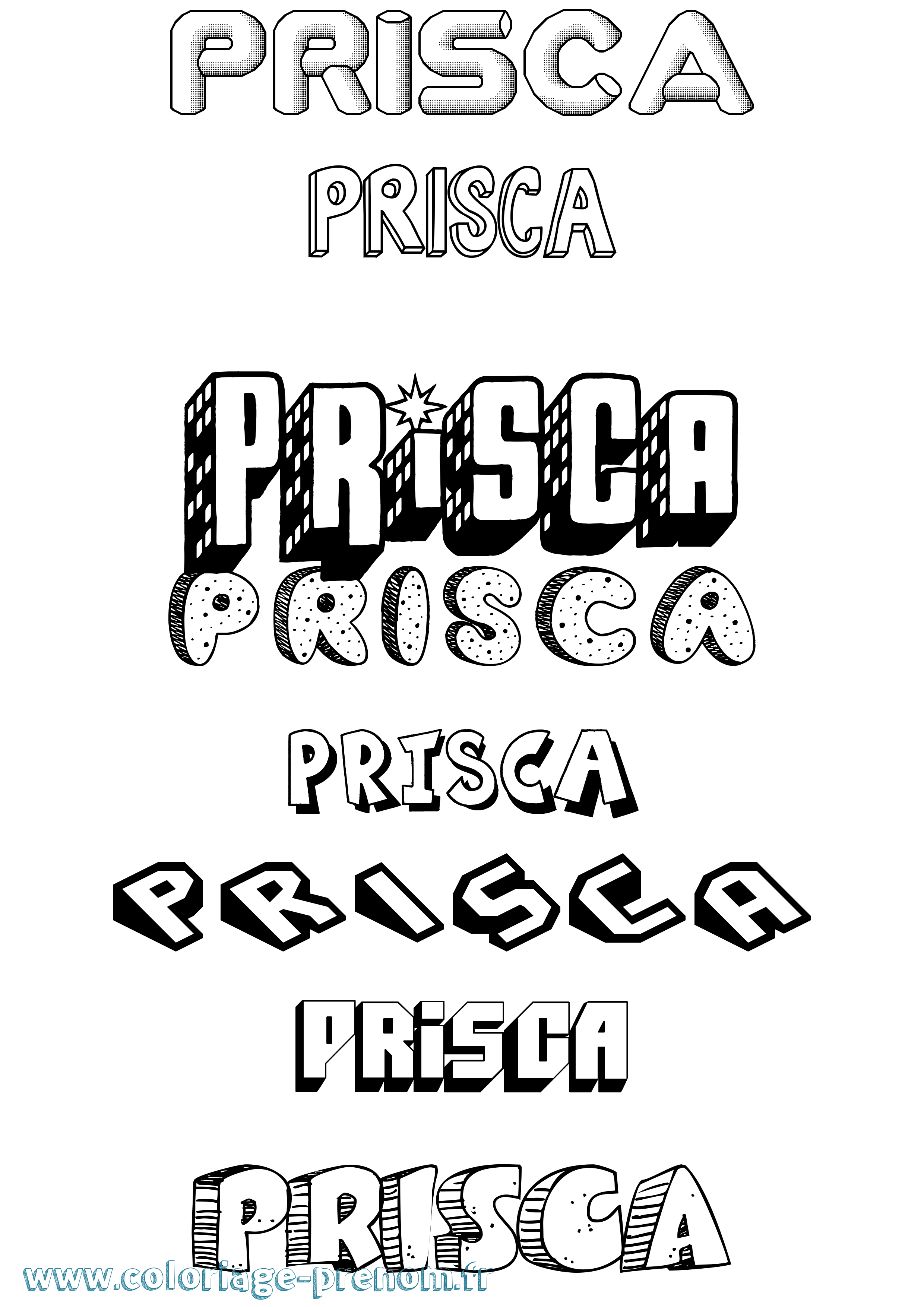 Coloriage prénom Prisca